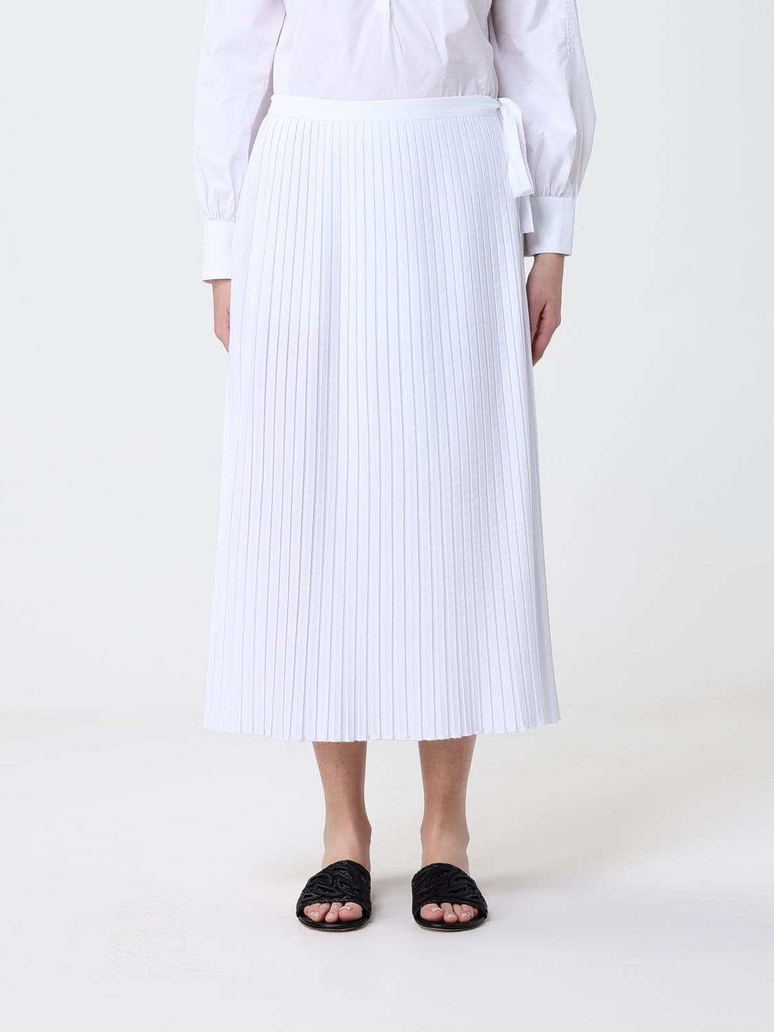 Barena Cotton Blend Pleated Skirt