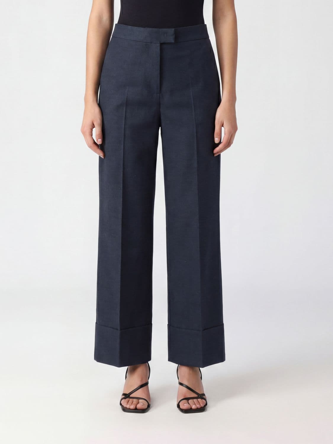 Pt Torino Cotton And Linen Trousers · 40