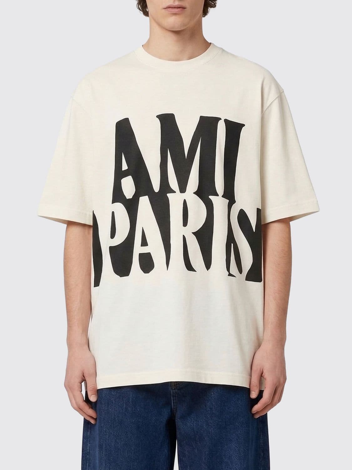Ami Paris Oversized Cotton T-shirt with Logo