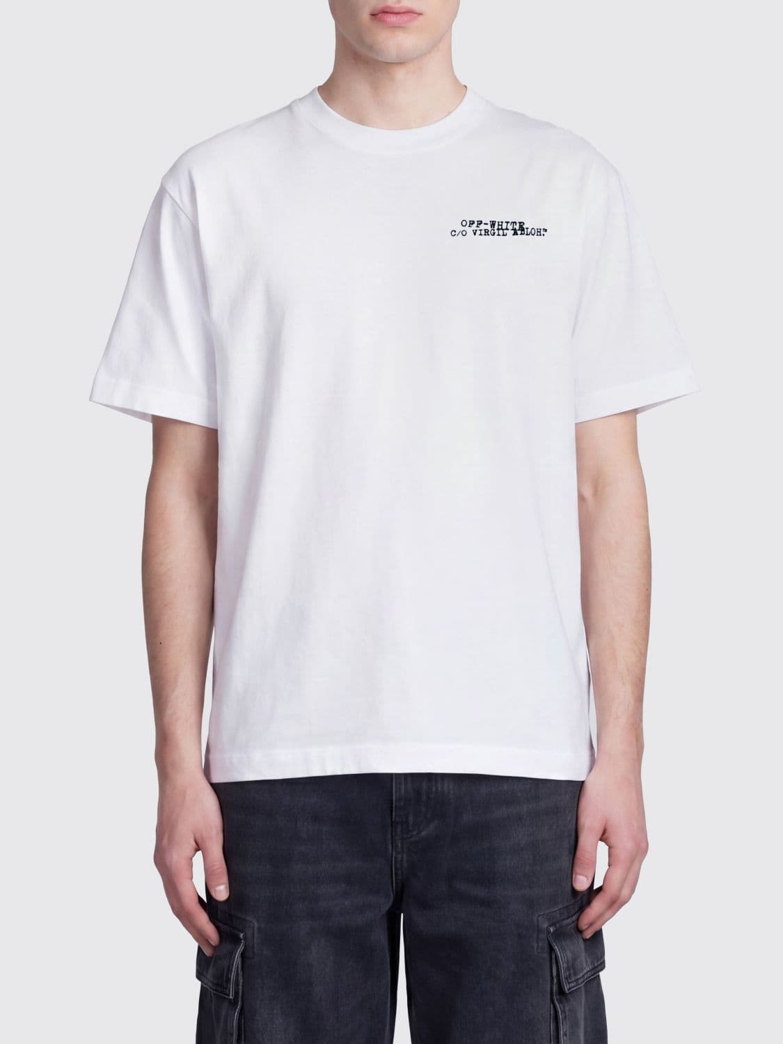 Off-White Cotton Crew Neck T-Shirt