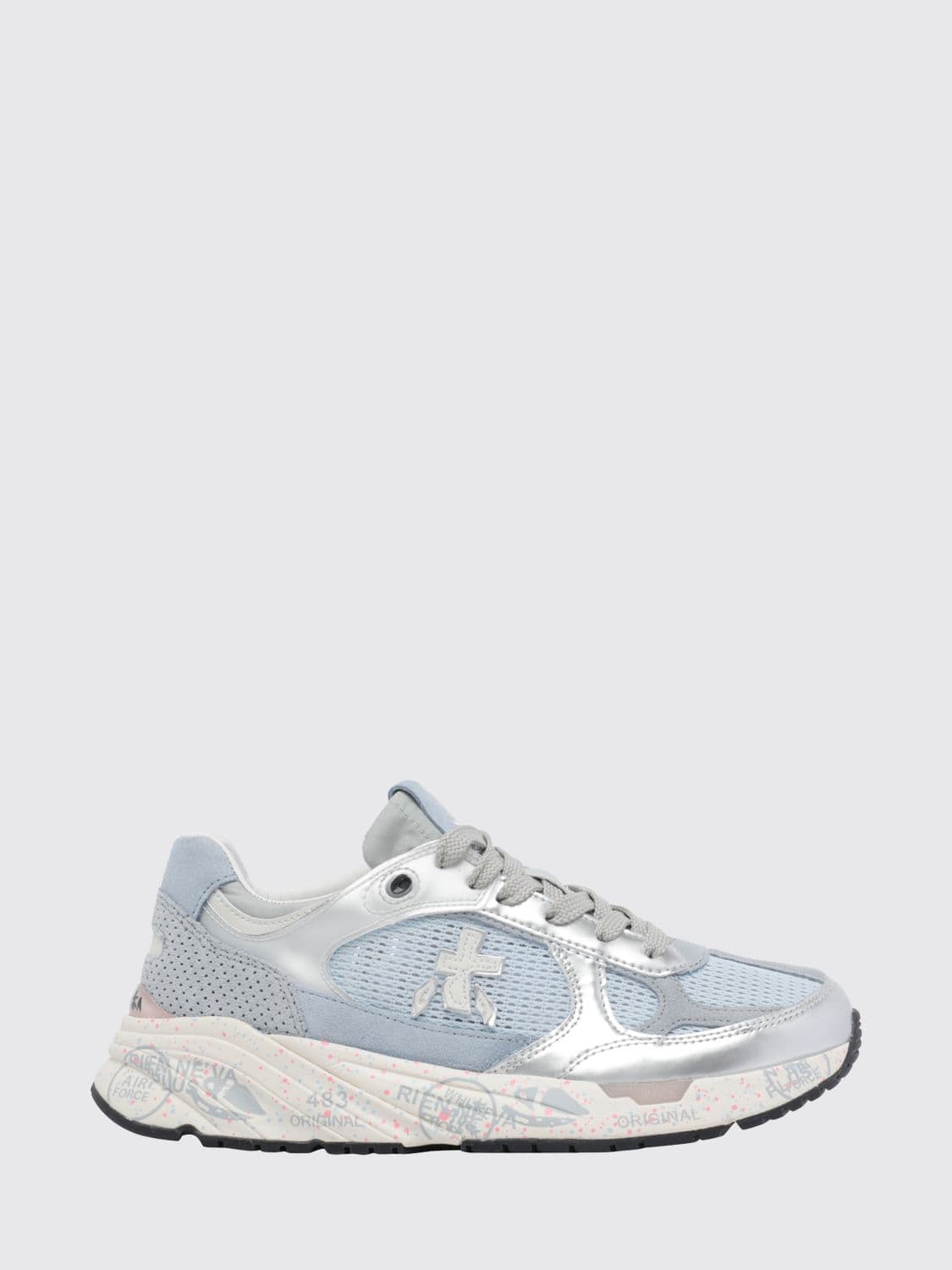 Premiata Mased Laminated Leather and Nylon Sneakers