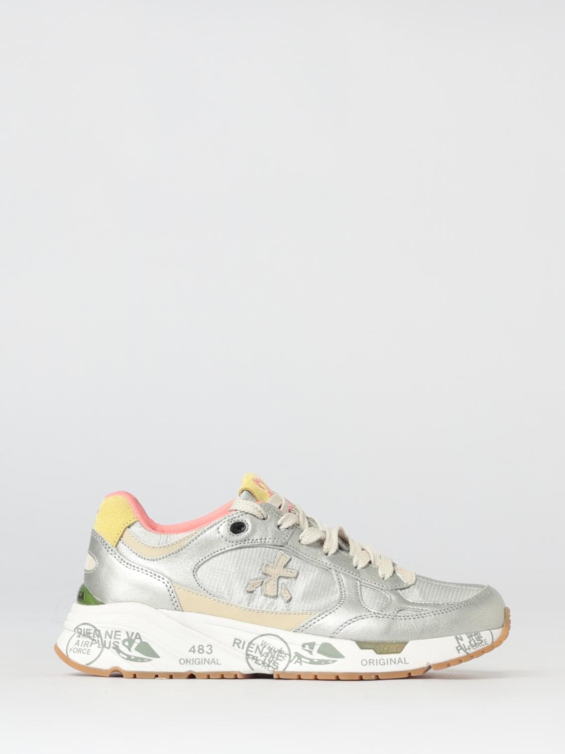 Premiata Mased Laminated Leather and Nylon Sneakers
