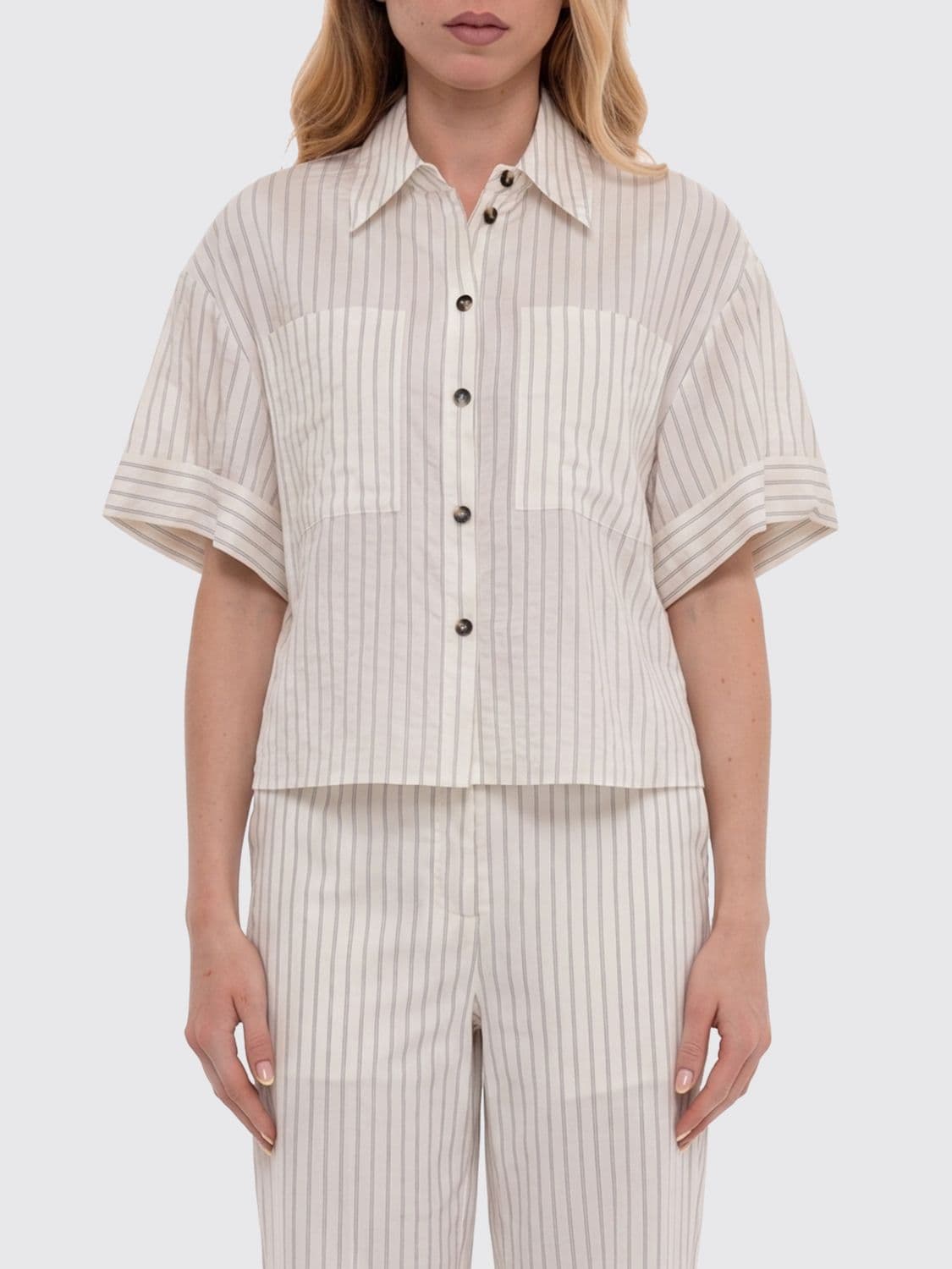 Liu Jo Striped Modal Blend Casual Shirt