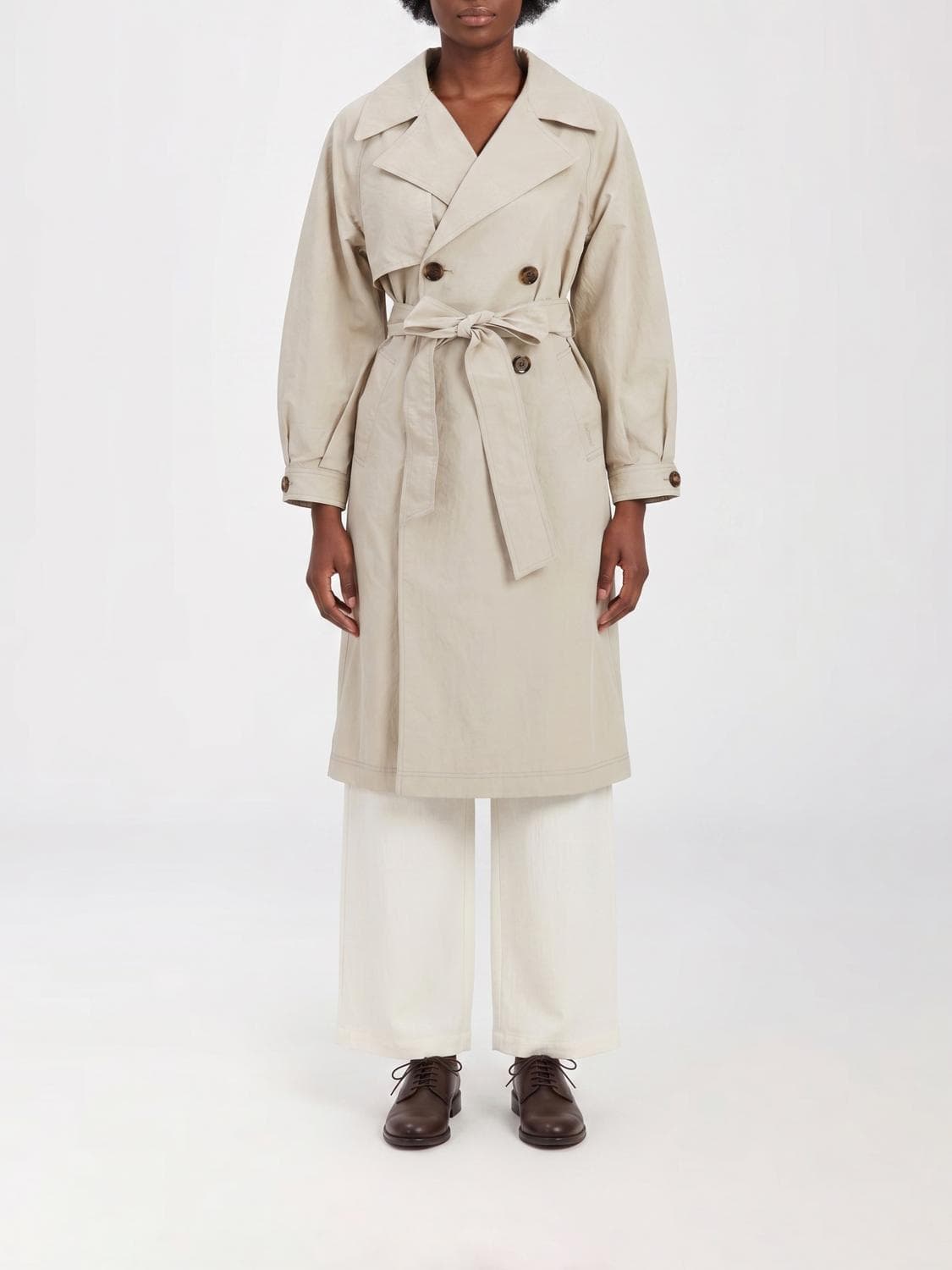 Barbour Layla Double-Breasted Nylon Rain Trench Coat