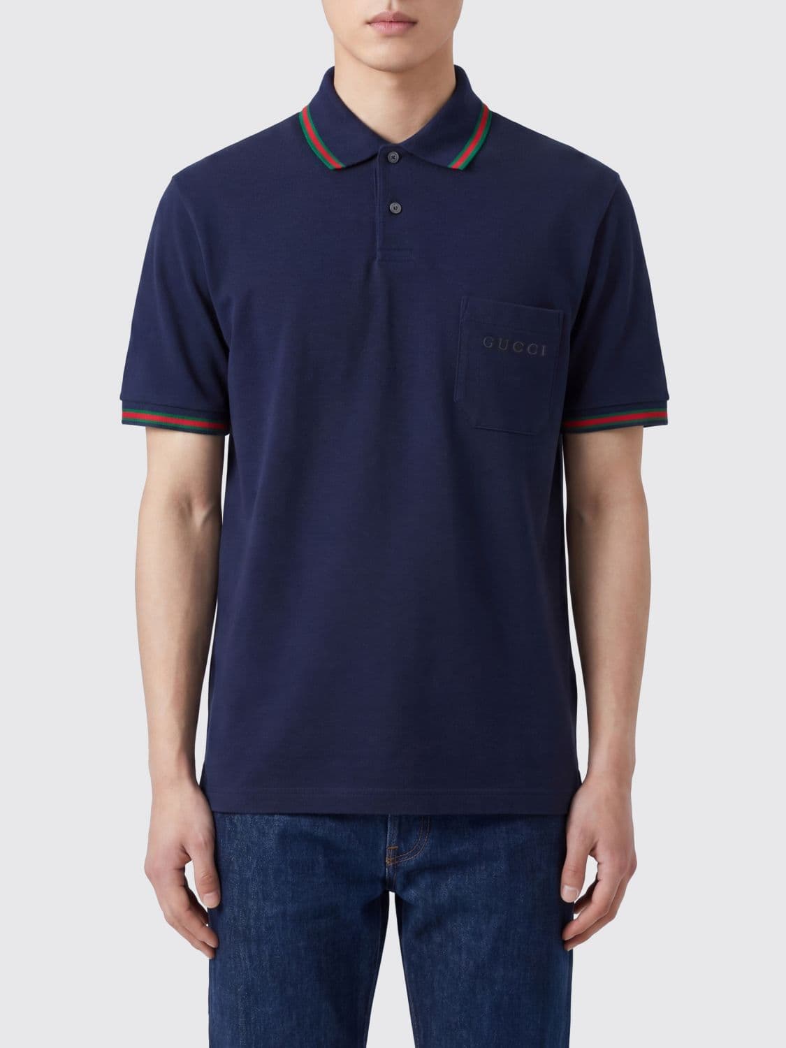 Gucci Web Cotton Polo Shirt