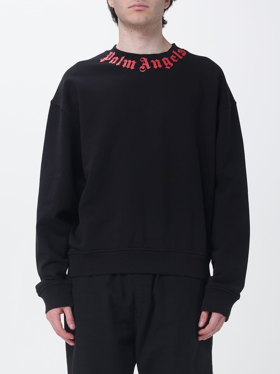 Palm Angels Cotton Hoodie with Logo Print