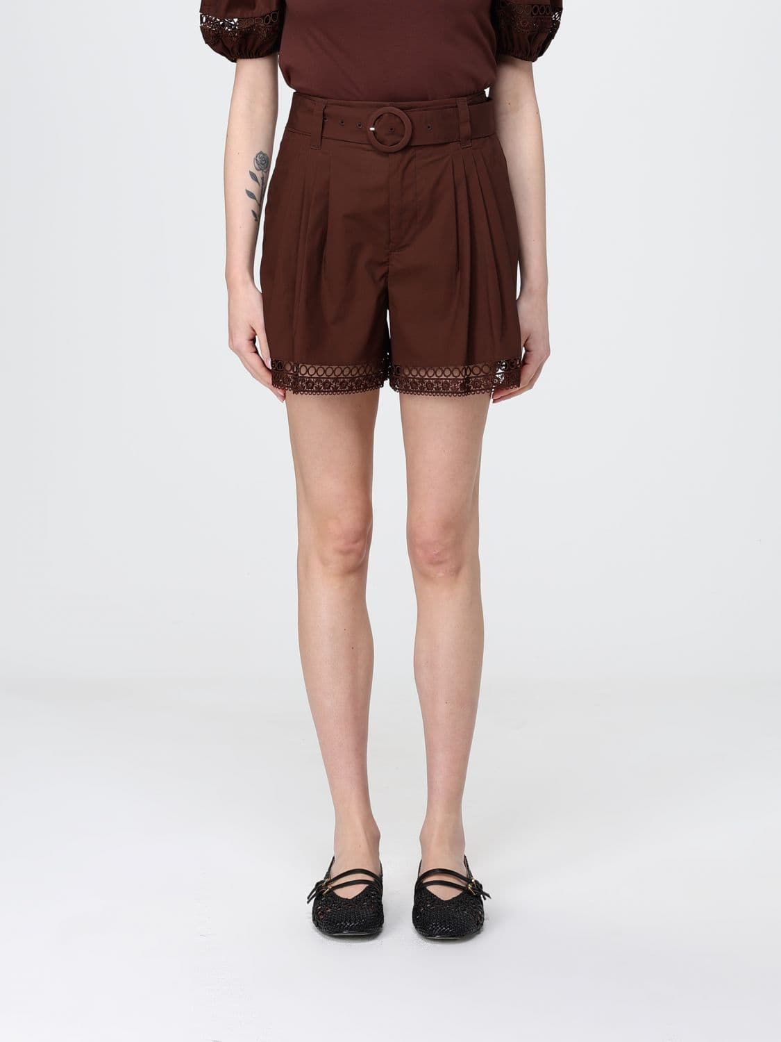Twinset Cotton Shorts with Belt