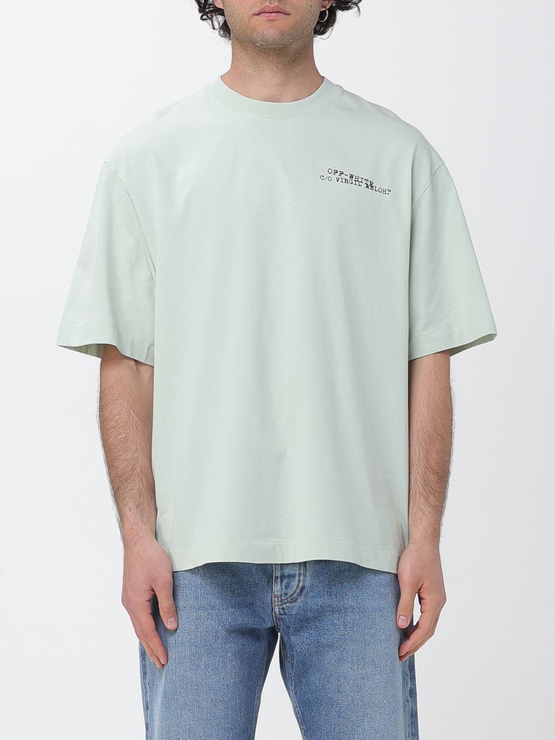 Off-White Cotton T-Shirt with Logo