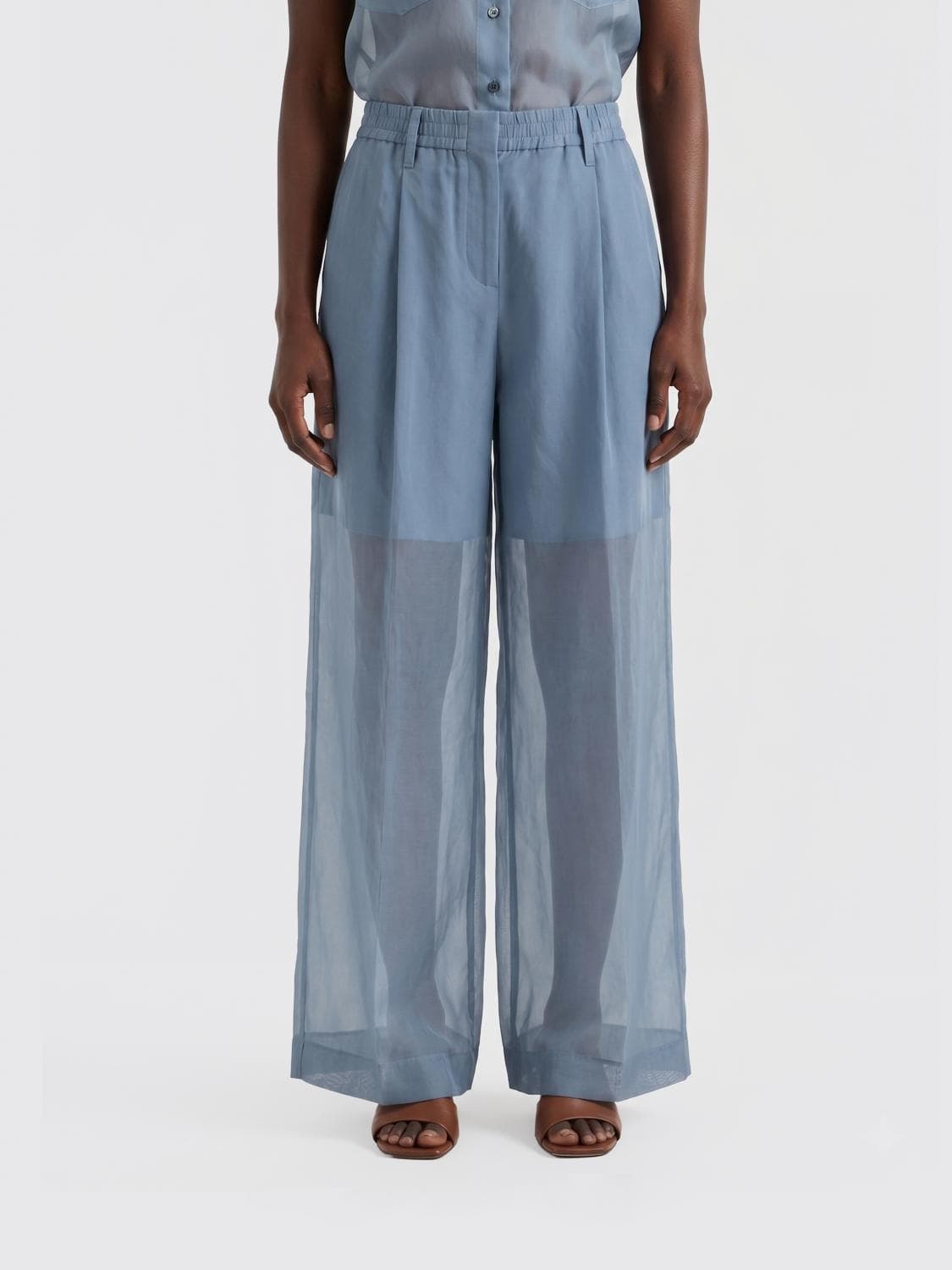 Brunello Cucinelli Wide-Leg Cotton Trousers
