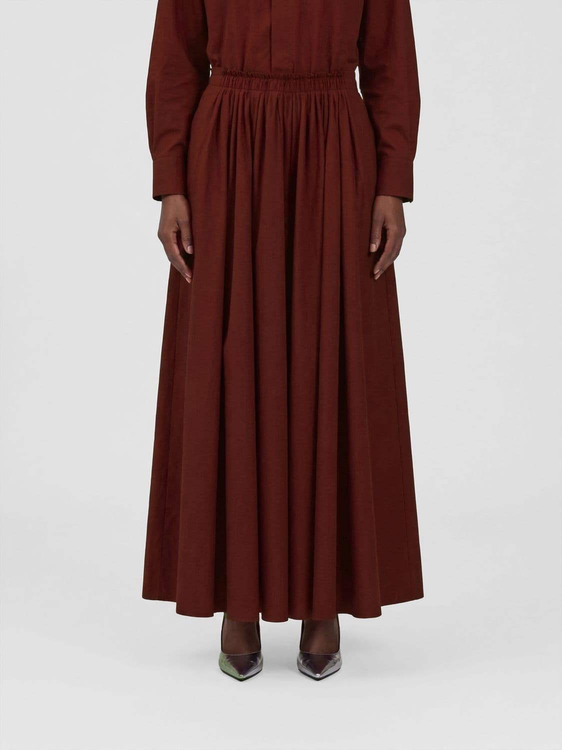 Sa Su Phi Cotton Blend Long Skirt