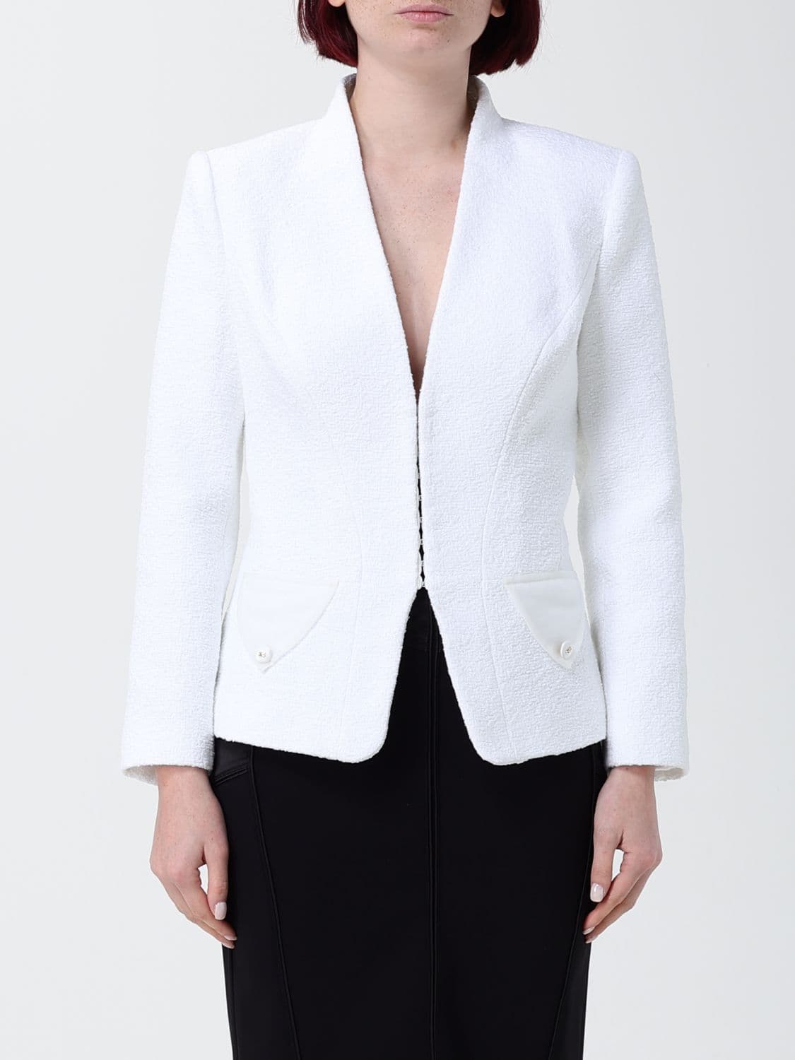 Elisabetta Franchi Bouclé Tweed Blazer