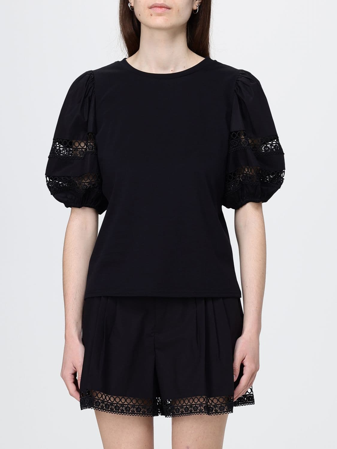 Twinset Cotton Top with Balloon Sleeves · S