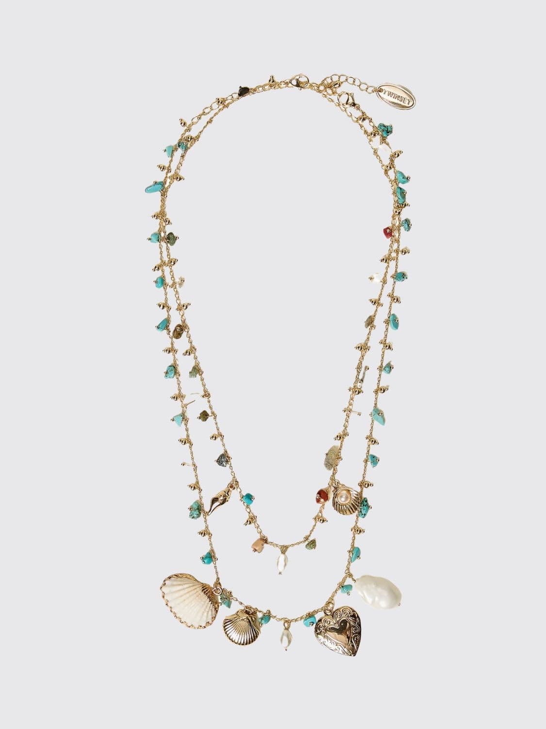 Twinset Multi-Strand Necklace with Pearls and Shells