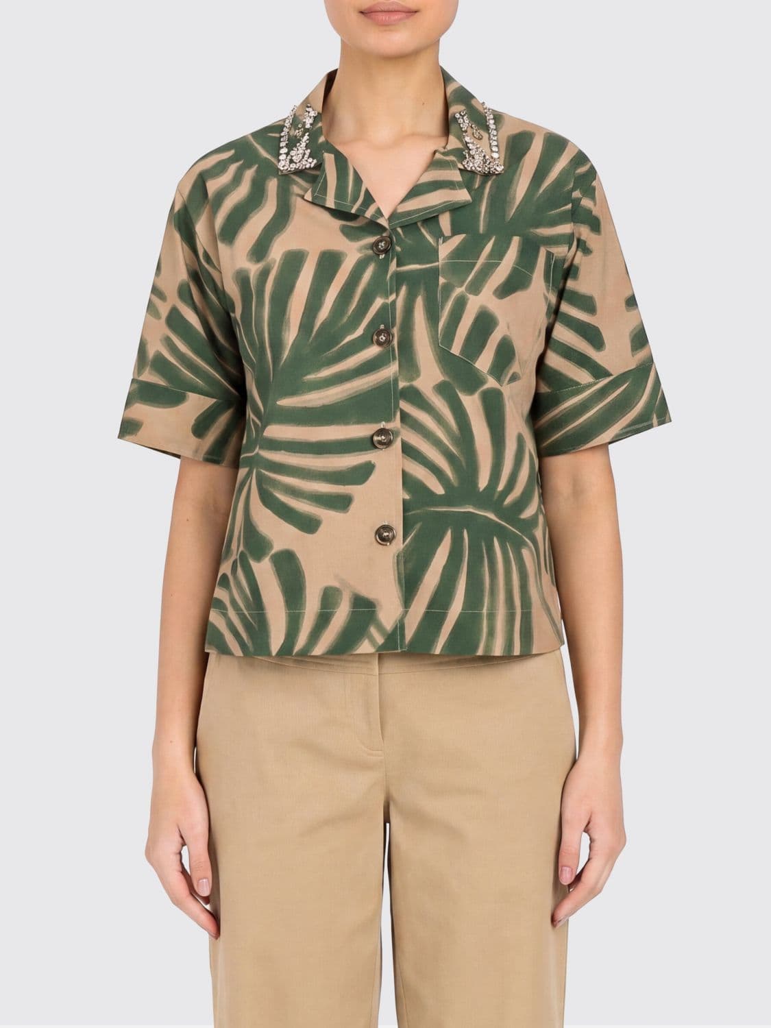 Twinset U & b Floral Print Cotton Shirt