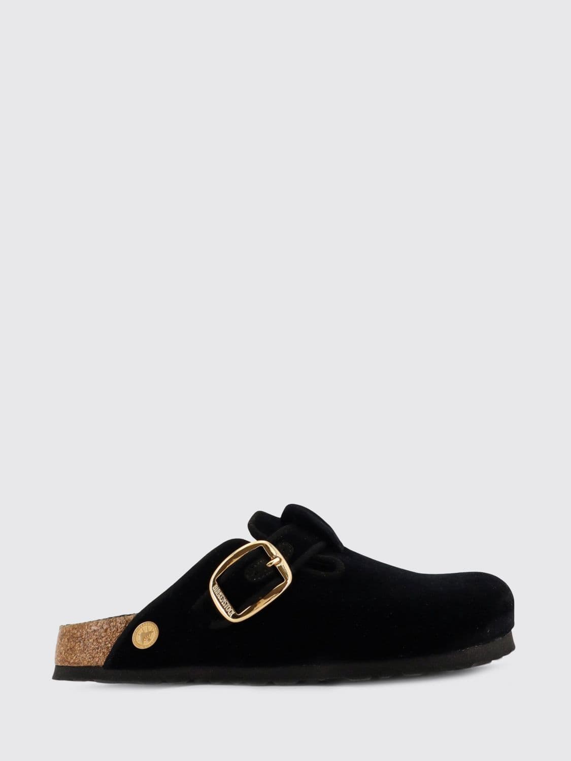 Birkenstock Boston Big Buckle Velvet Mules