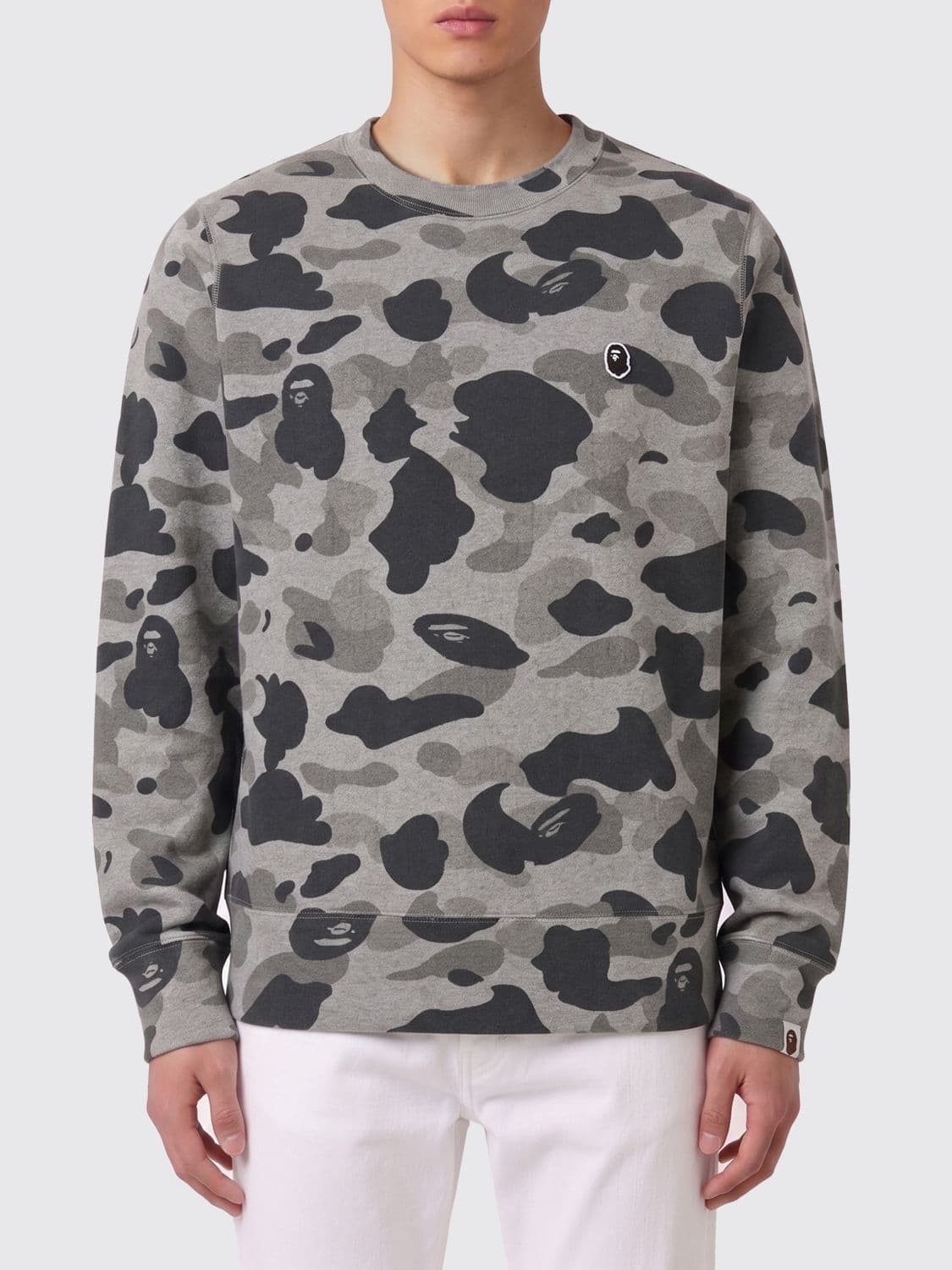 Bape Camouflage Print Cotton Crewneck Sweatshirt · XXL