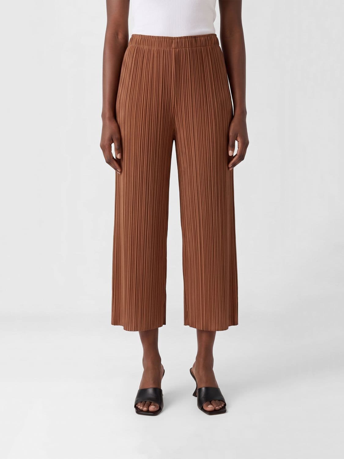 Pleats Please Issey Miyake Cropped Pleated Crêpe Trousers · 3