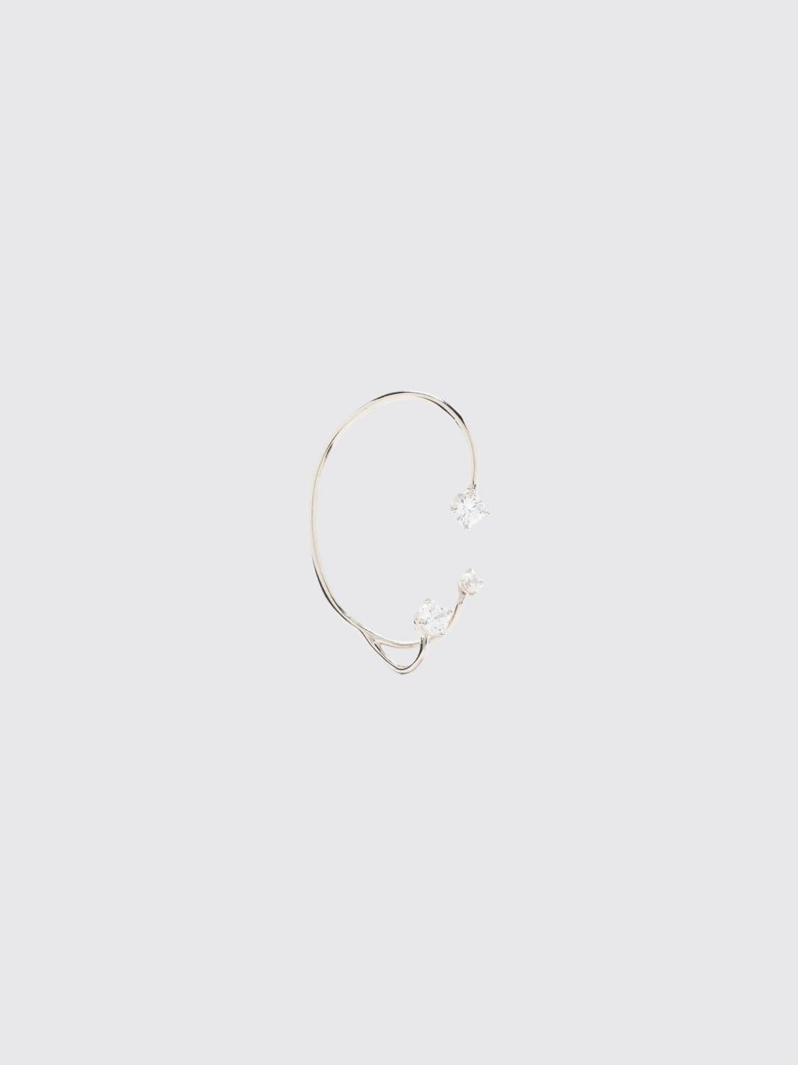 Panconesi Three Point Silver Ear Cuff with Set Rhinestones · OS