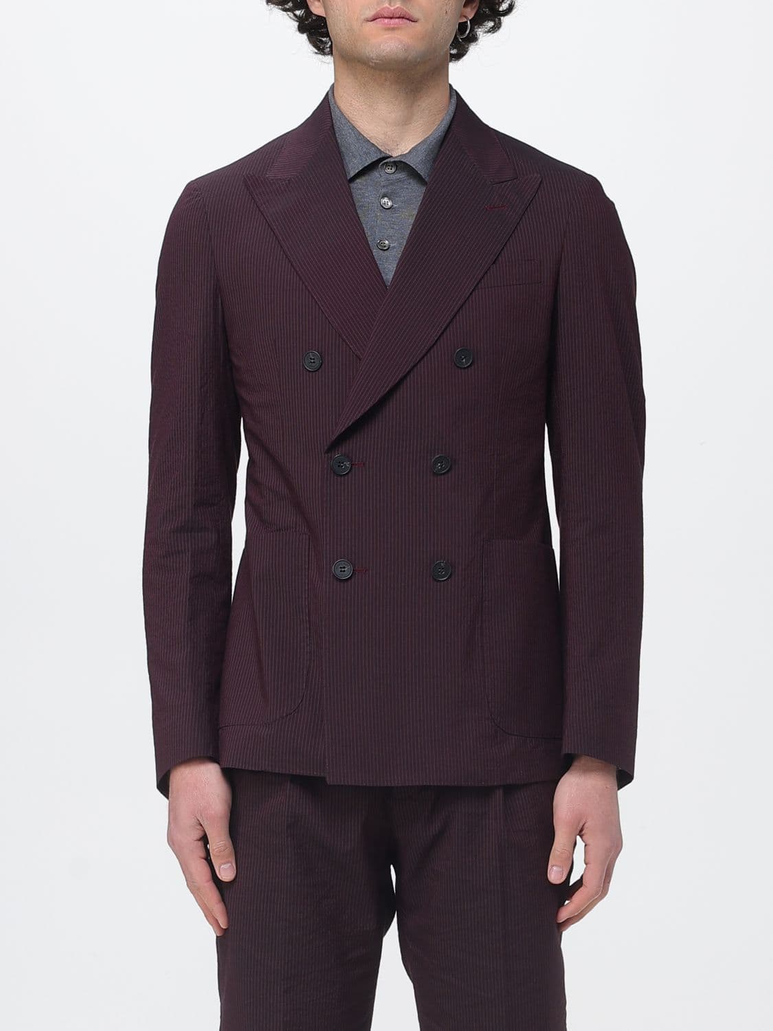 Antonio Marras Pinstriped Cotton Double-Breasted Blazer