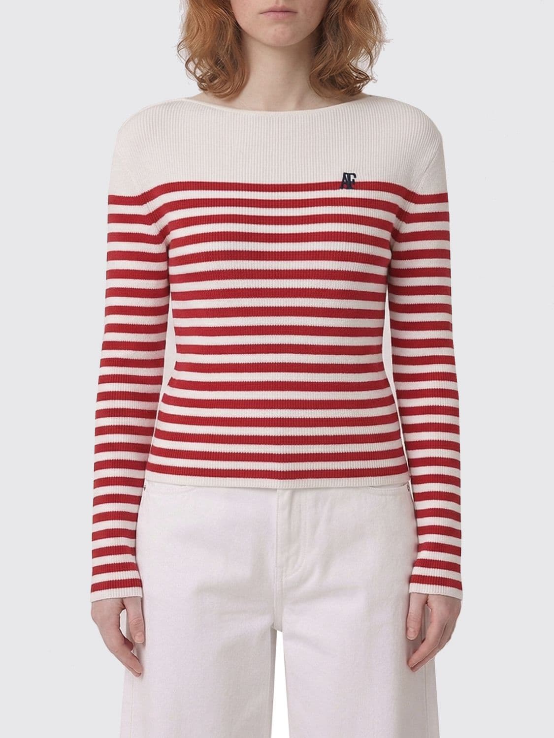 Alberta Ferretti Striped Cotton Crew-Neck Pullover
