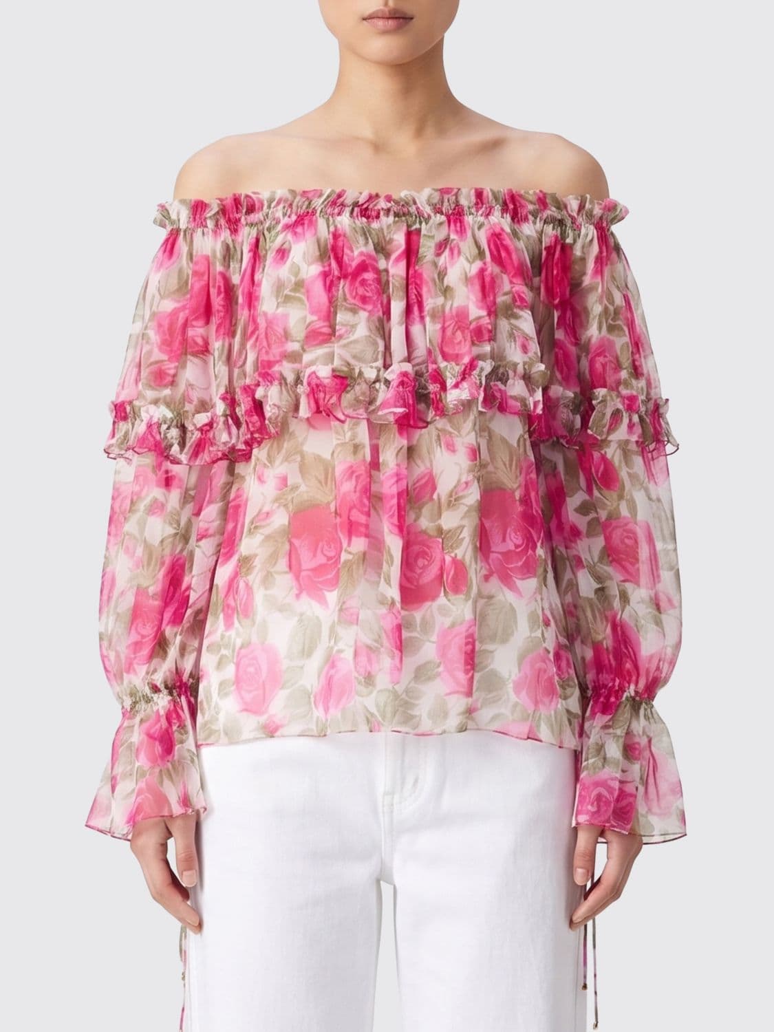Chloé Silk Blouse with Floral Print