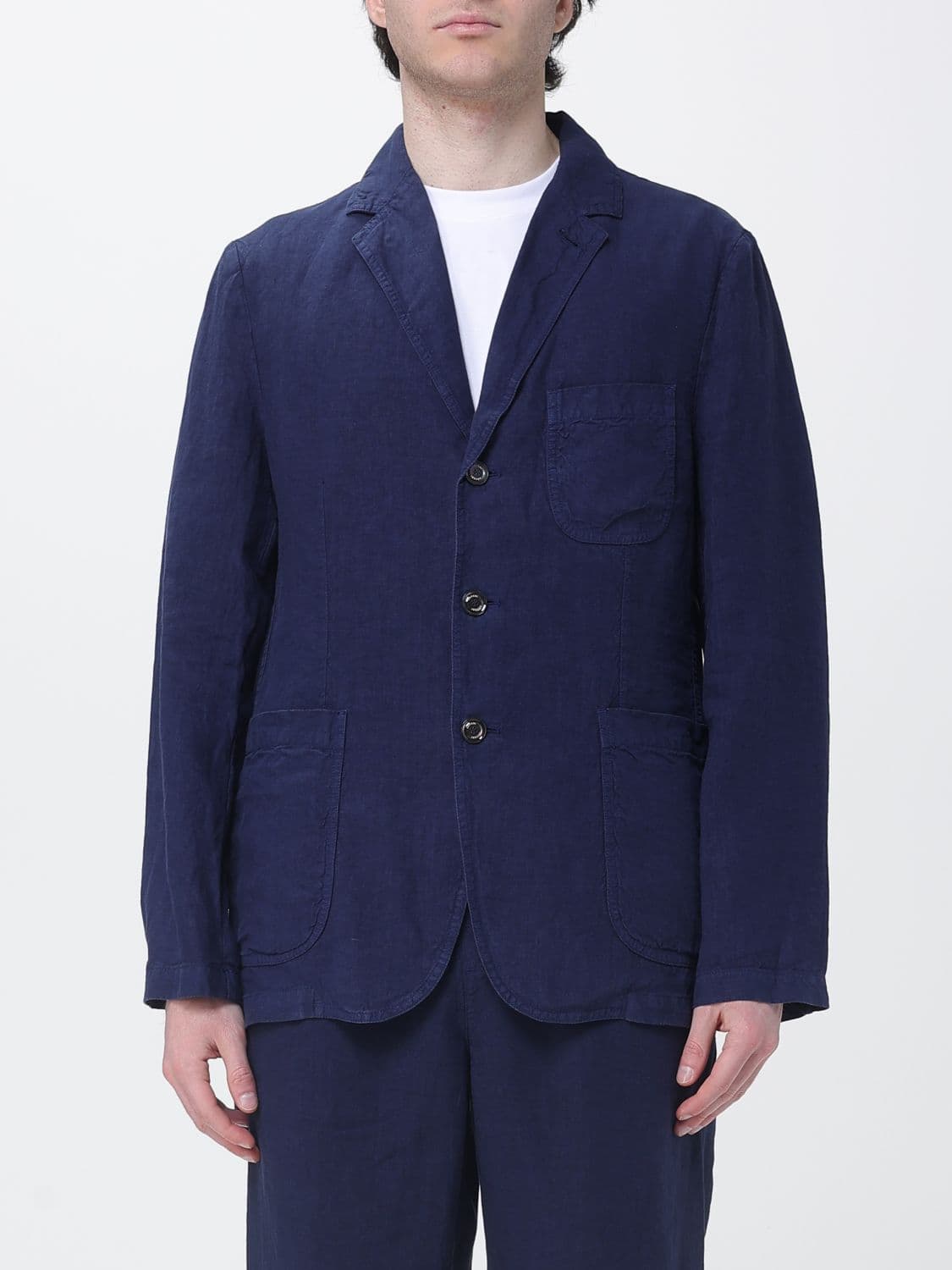 Aspesi Single-Breasted Linen Blazer · S