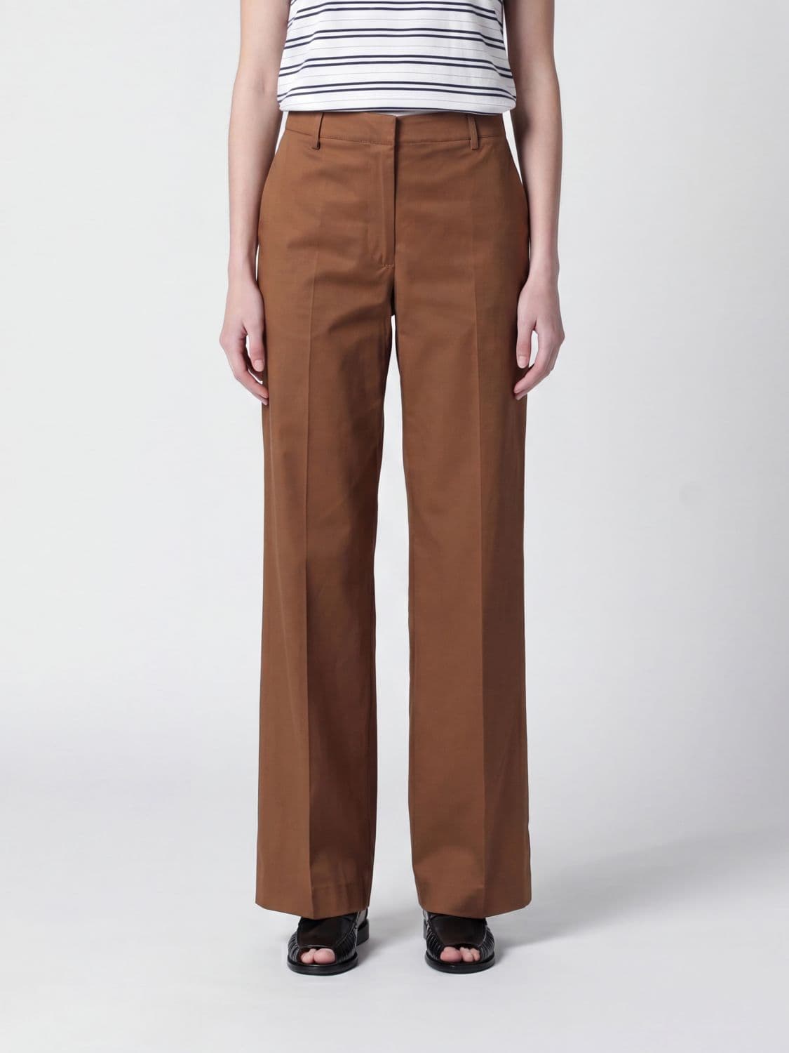 Pt Torino Stretch Cotton Palazzo Trousers