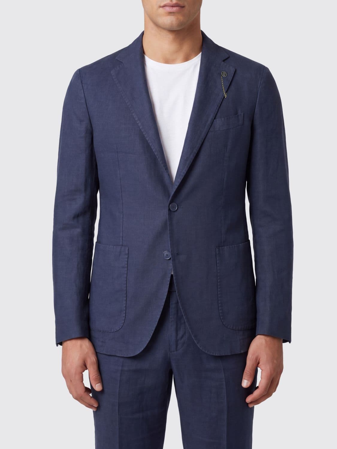 Santaniello Linen Single-Breasted Blazer