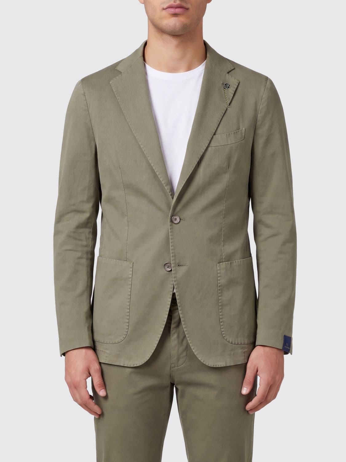 Santaniello Cotton Single-Breasted Blazer · 54