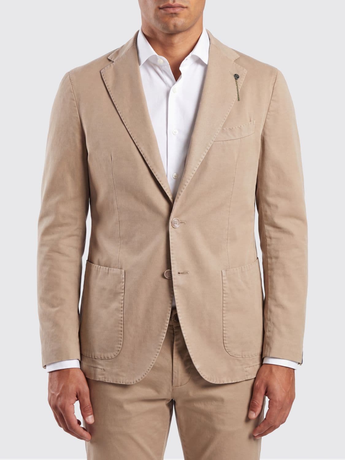 Santaniello Cotton Single-Breasted Blazer · 50