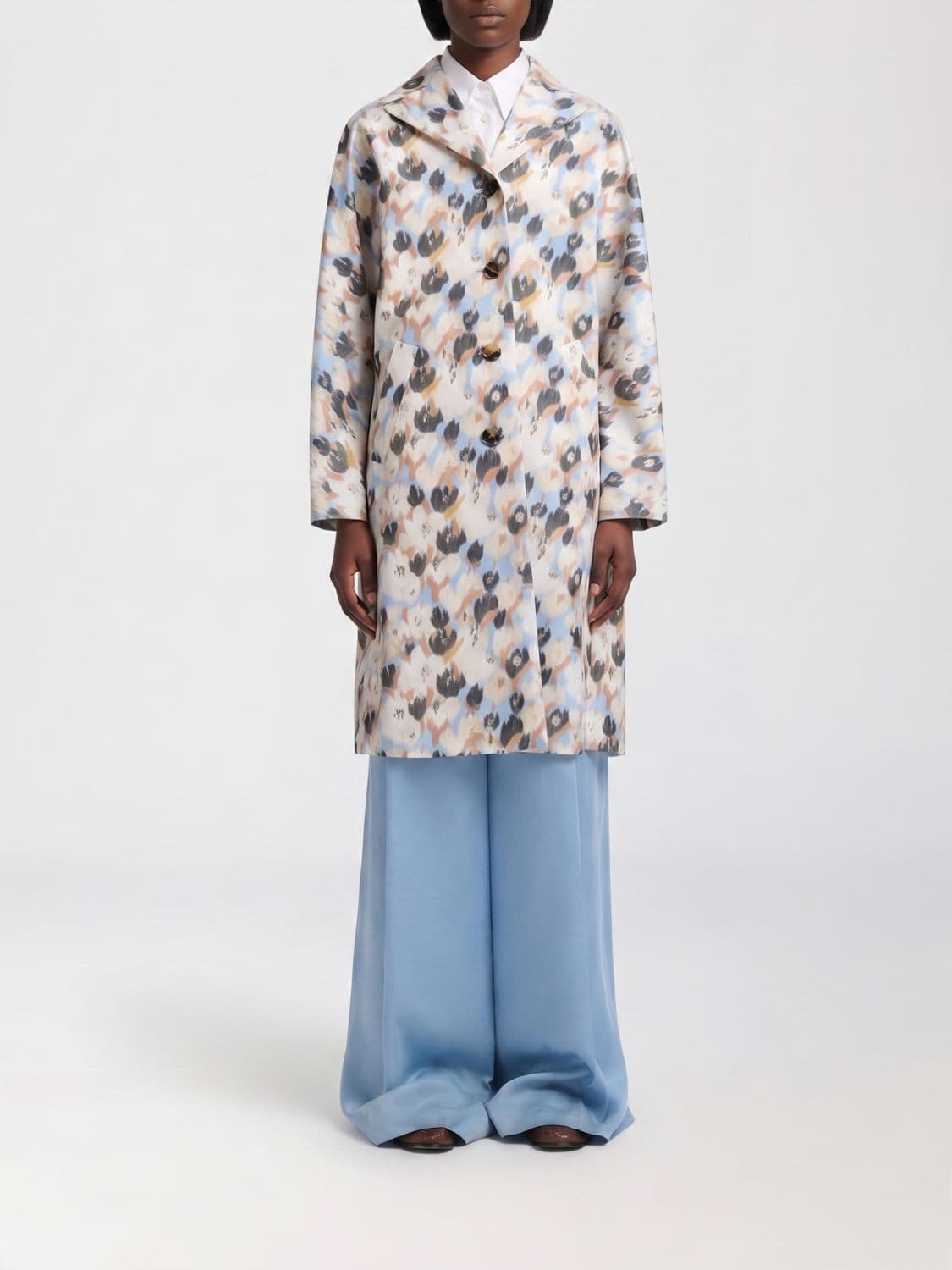 Marni Duchesse Coat with Abstract Pattern