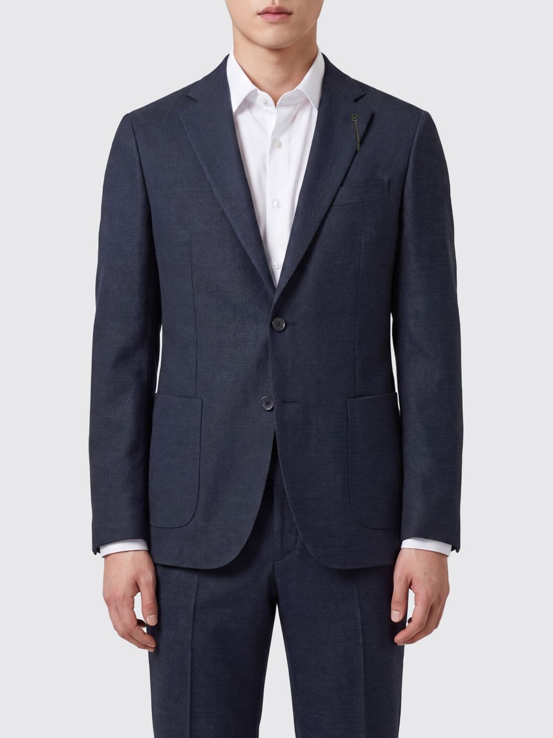 Santaniello Single-Breasted Wool Blend Blazer