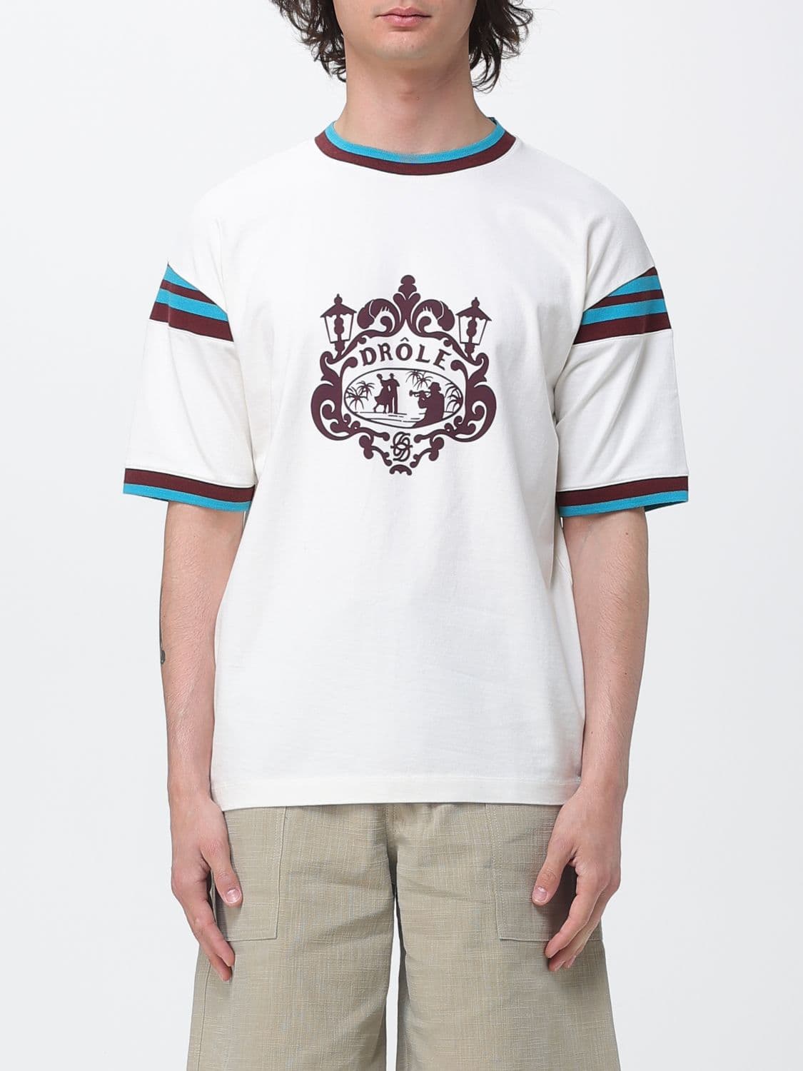 Drôle De Monsieur Cotton T-Shirt with Emblem