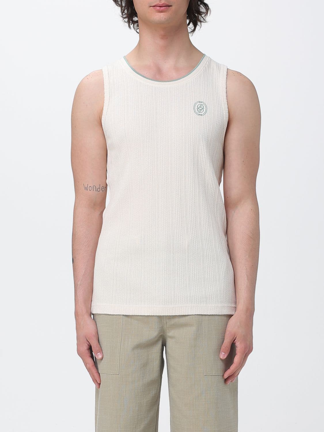 Drôle De Monsieur Cotton Tank Top with Logo