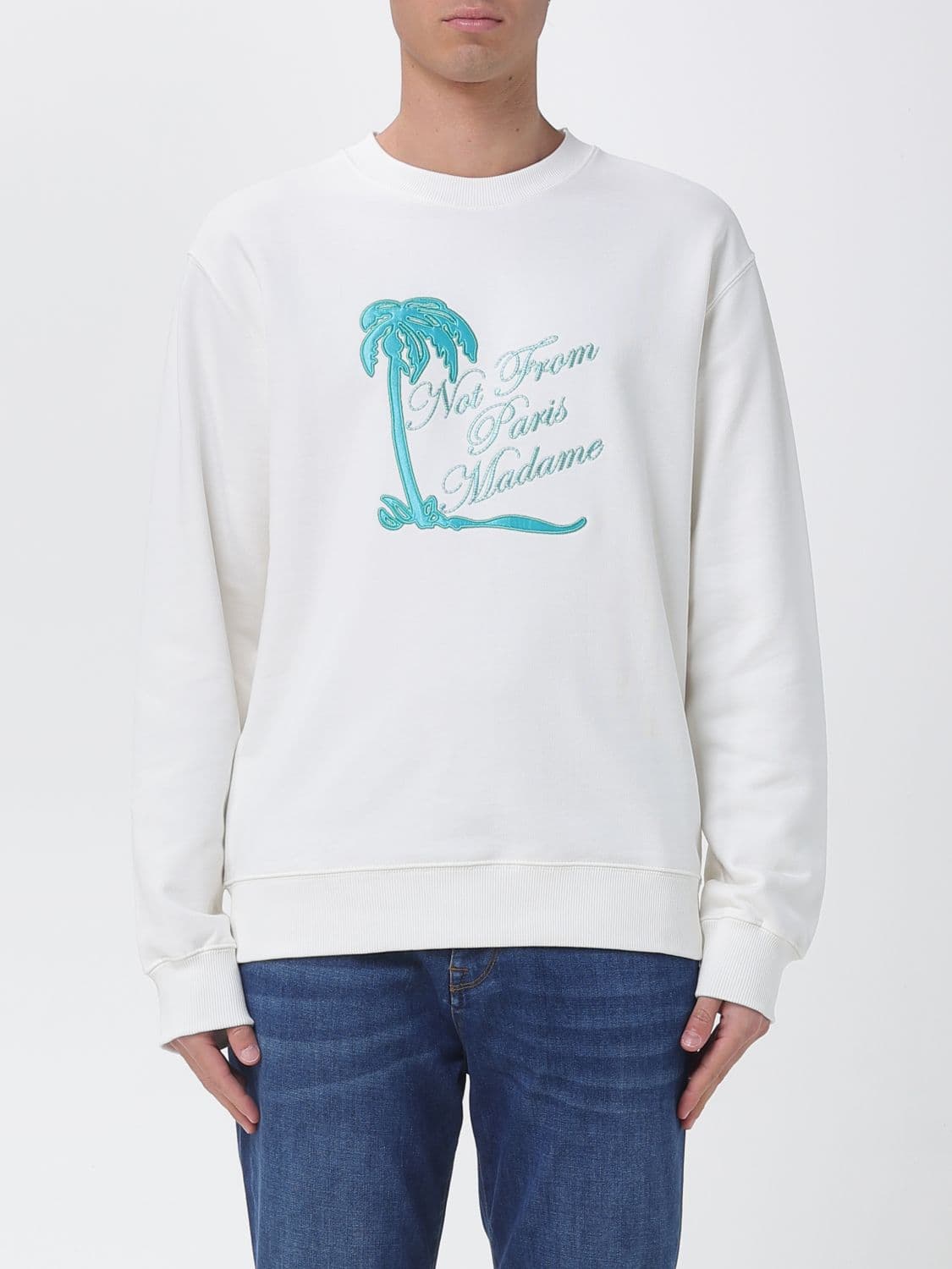 Drôle De Monsieur Cotton Sweatshirt with Embroidered Logo