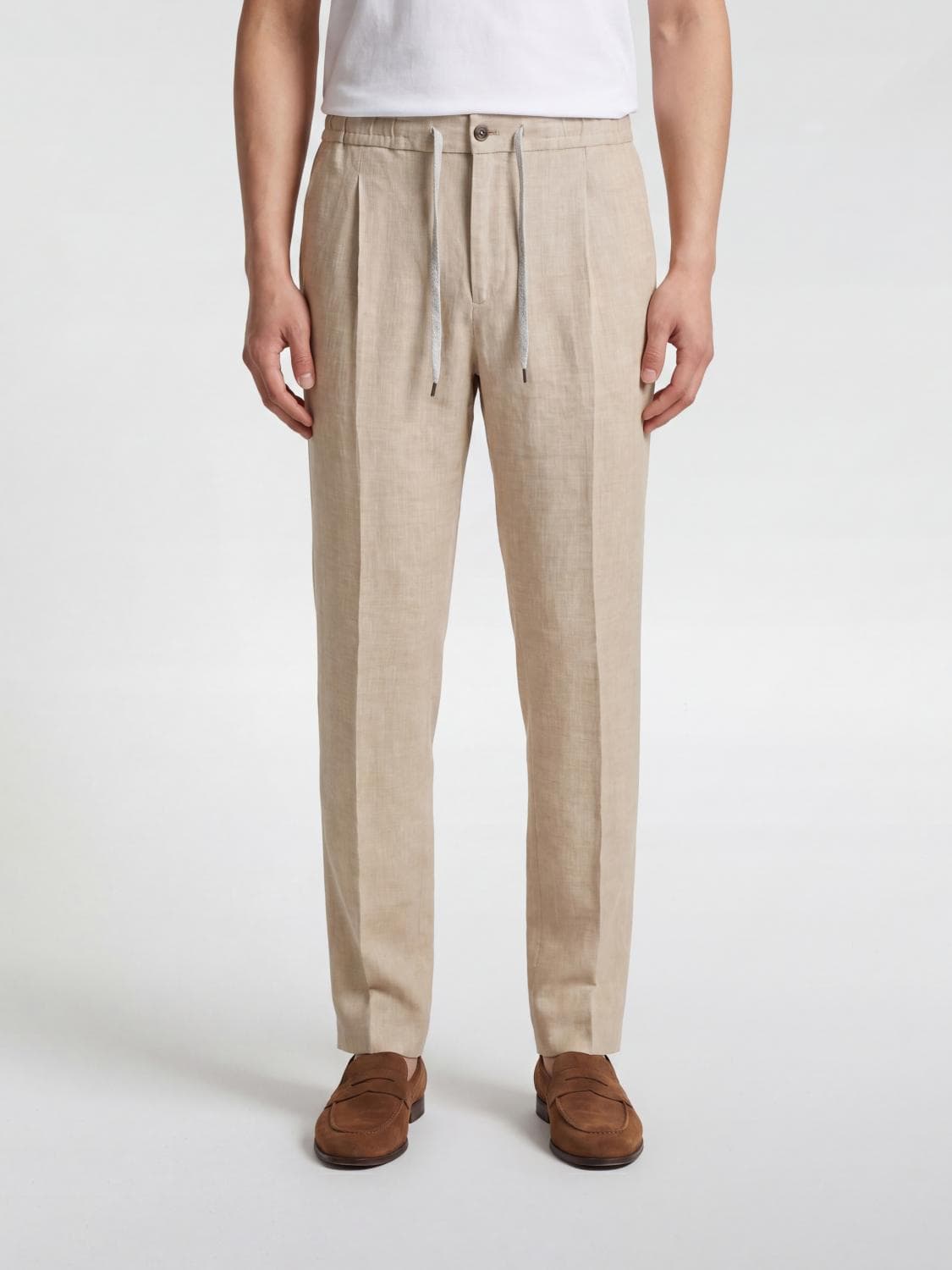 Pt Torino Linen Drawstring Trousers