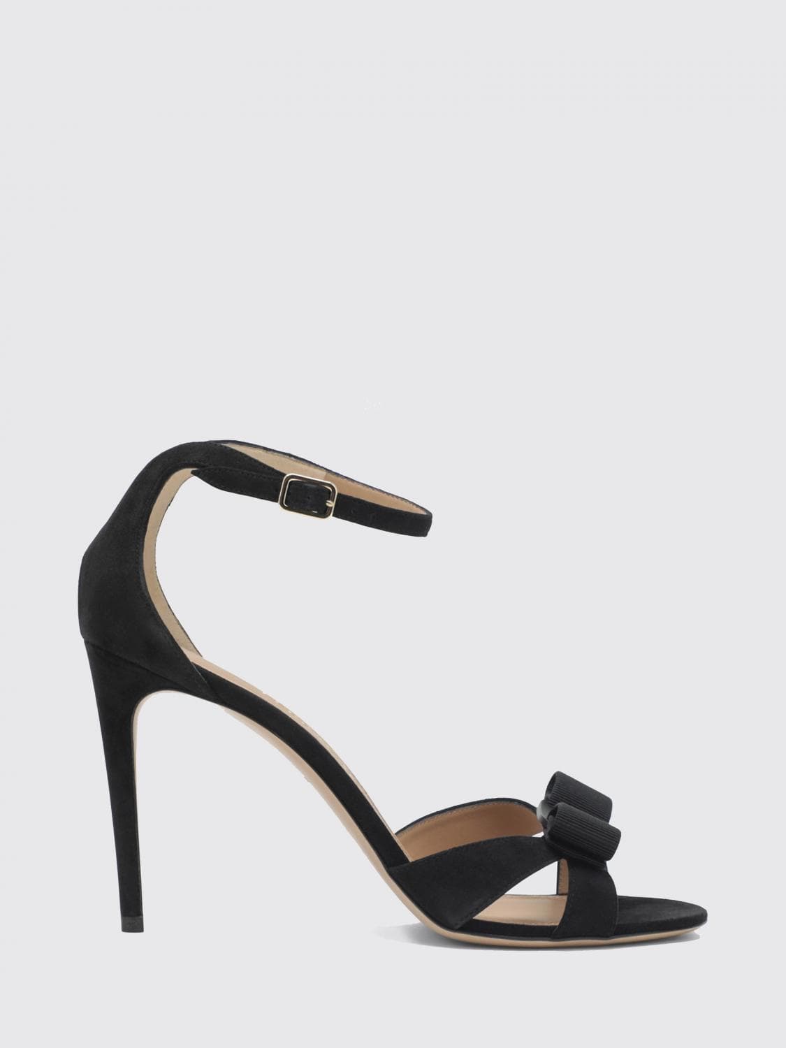 Ferragamo Suede Sandal with Vara Bow