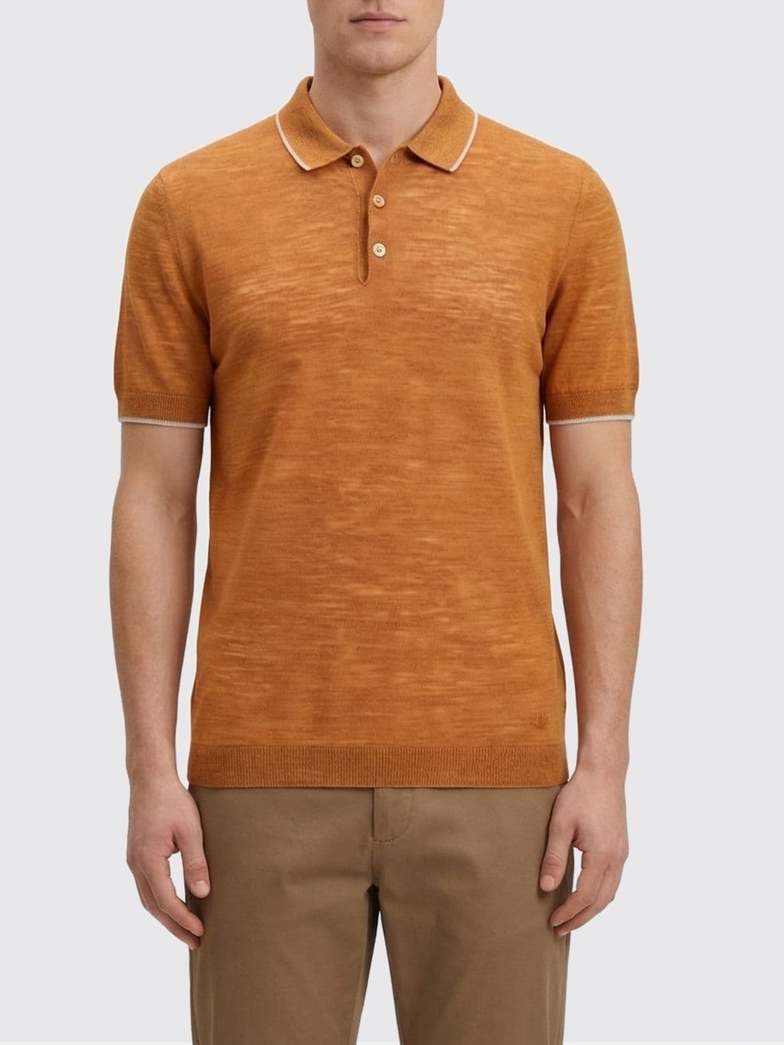 Brooksfield Linen Blend Polo Shirt · 48