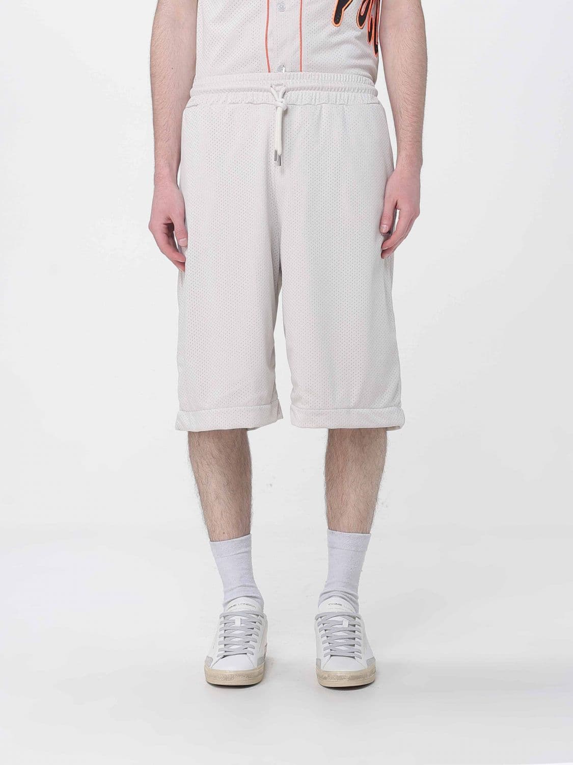 Disclaimer Perforated Acetate Bermuda Shorts