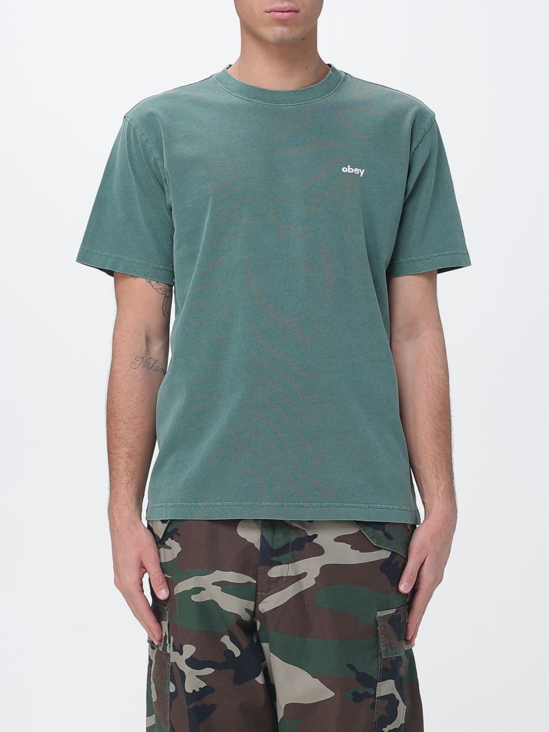 Obey Cotton T-Shirt with Logo