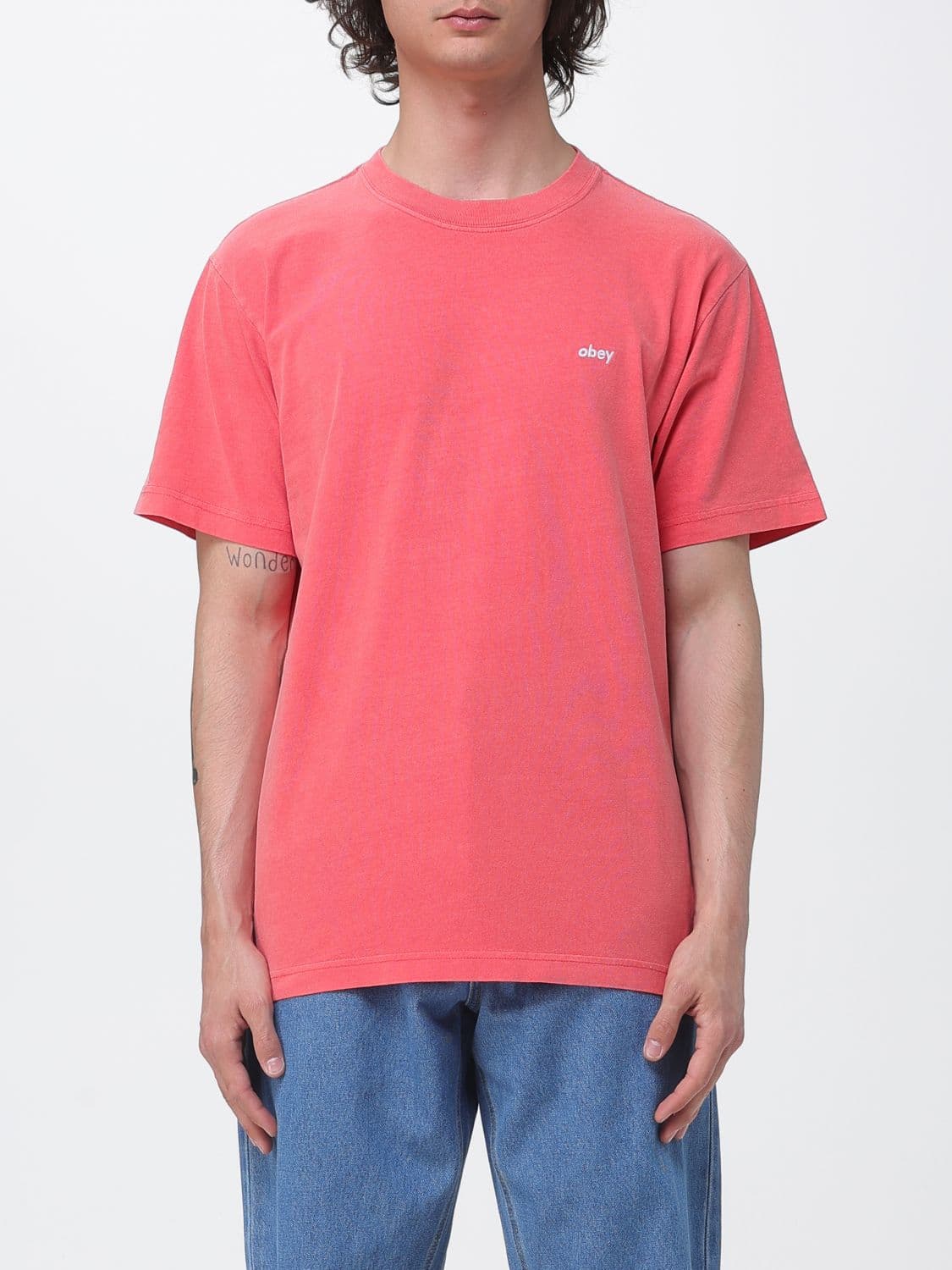 Obey Cotton T-Shirt with Logo