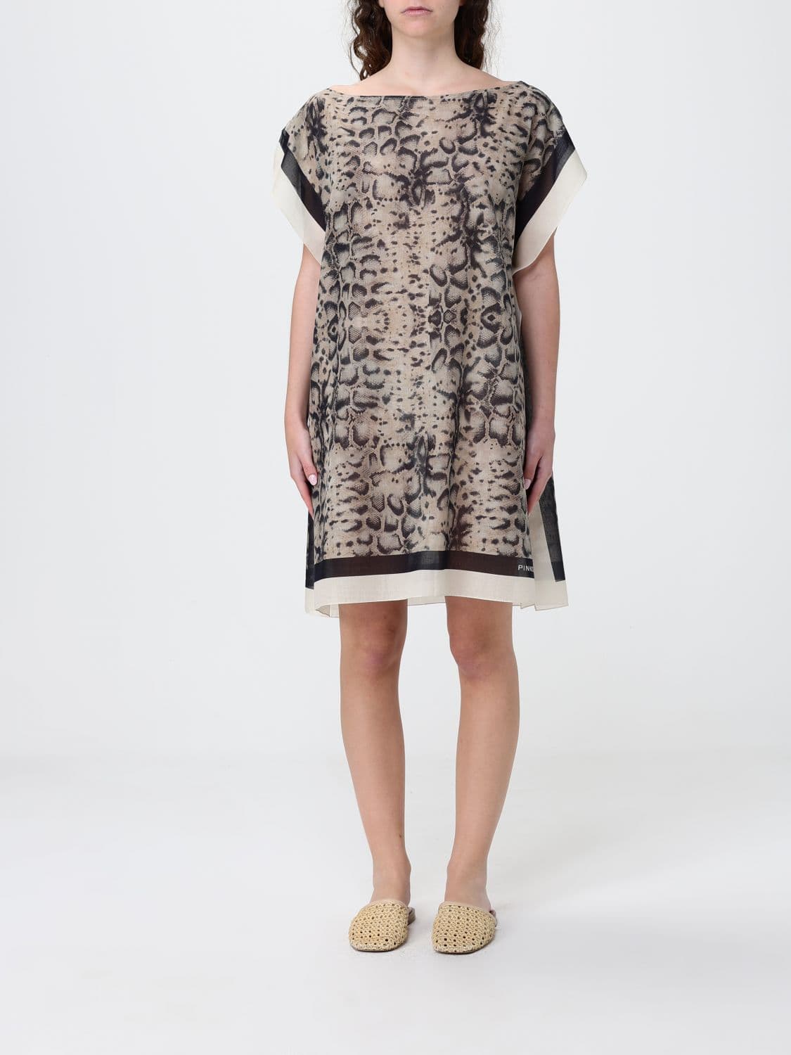 Pinko Polka Cotton Dress with Snake Print