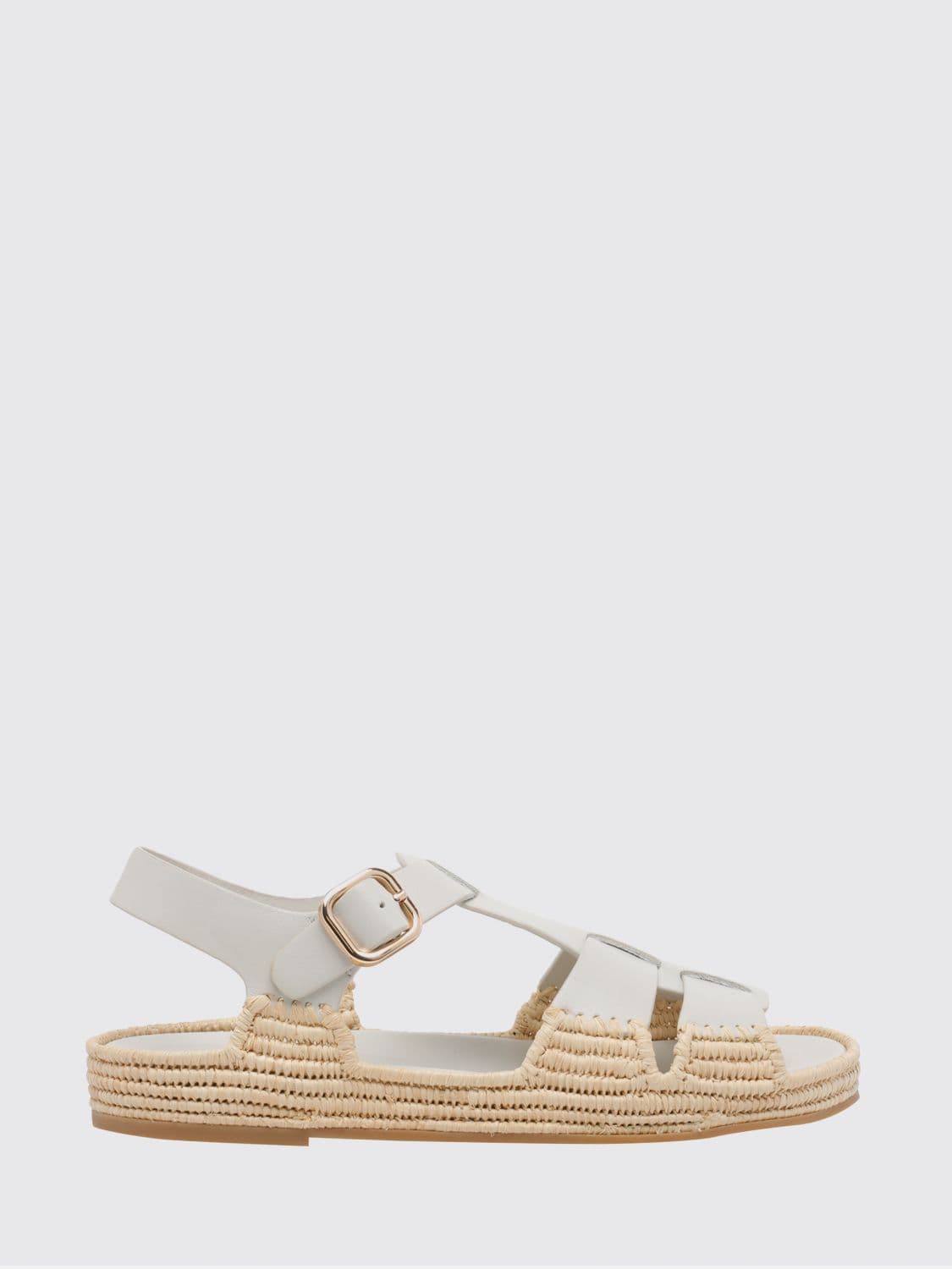 Paloma Barcelò Leather and Raffia Sandals · 36