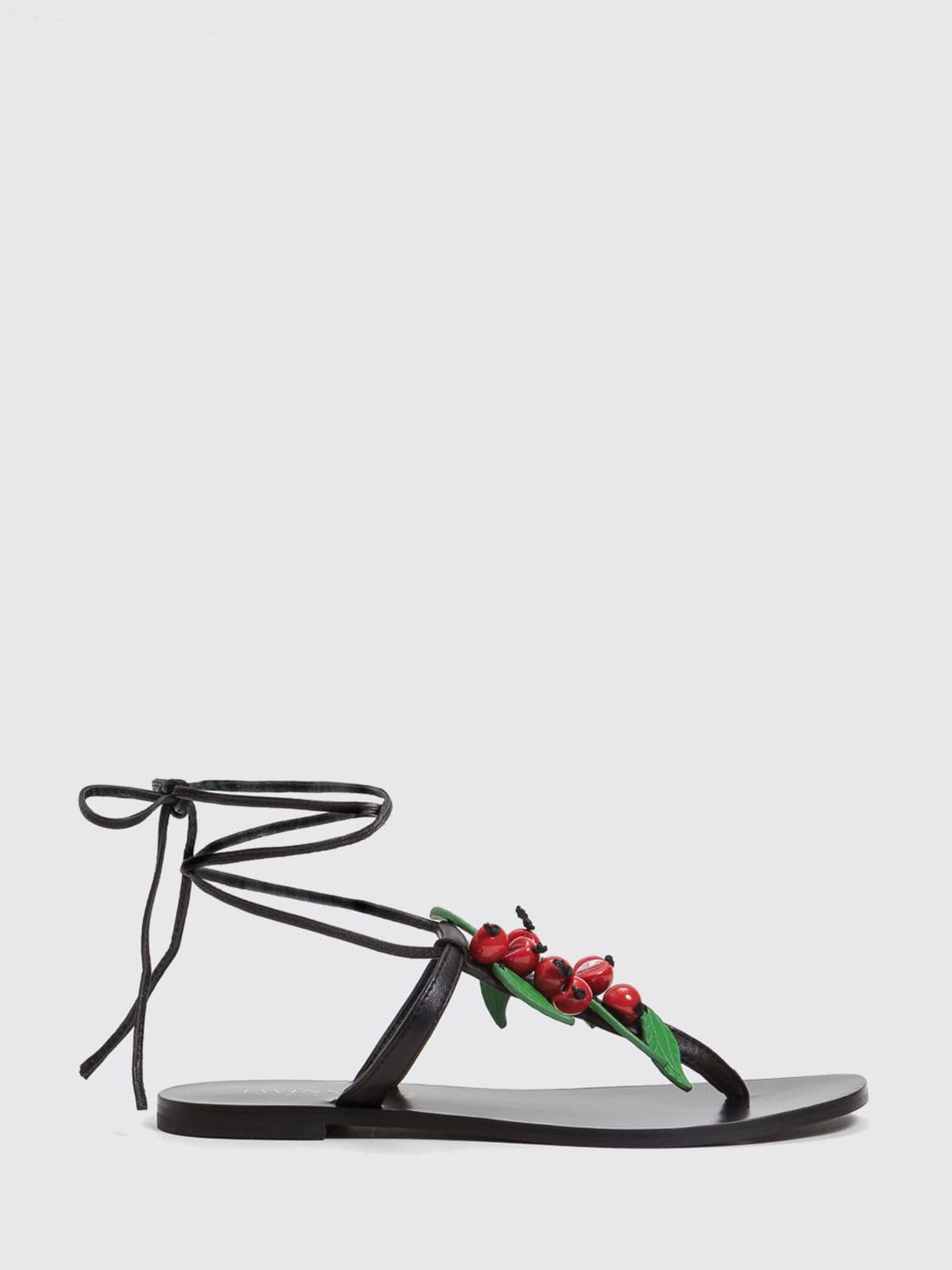 Twinset Leather Sandals with Cherries