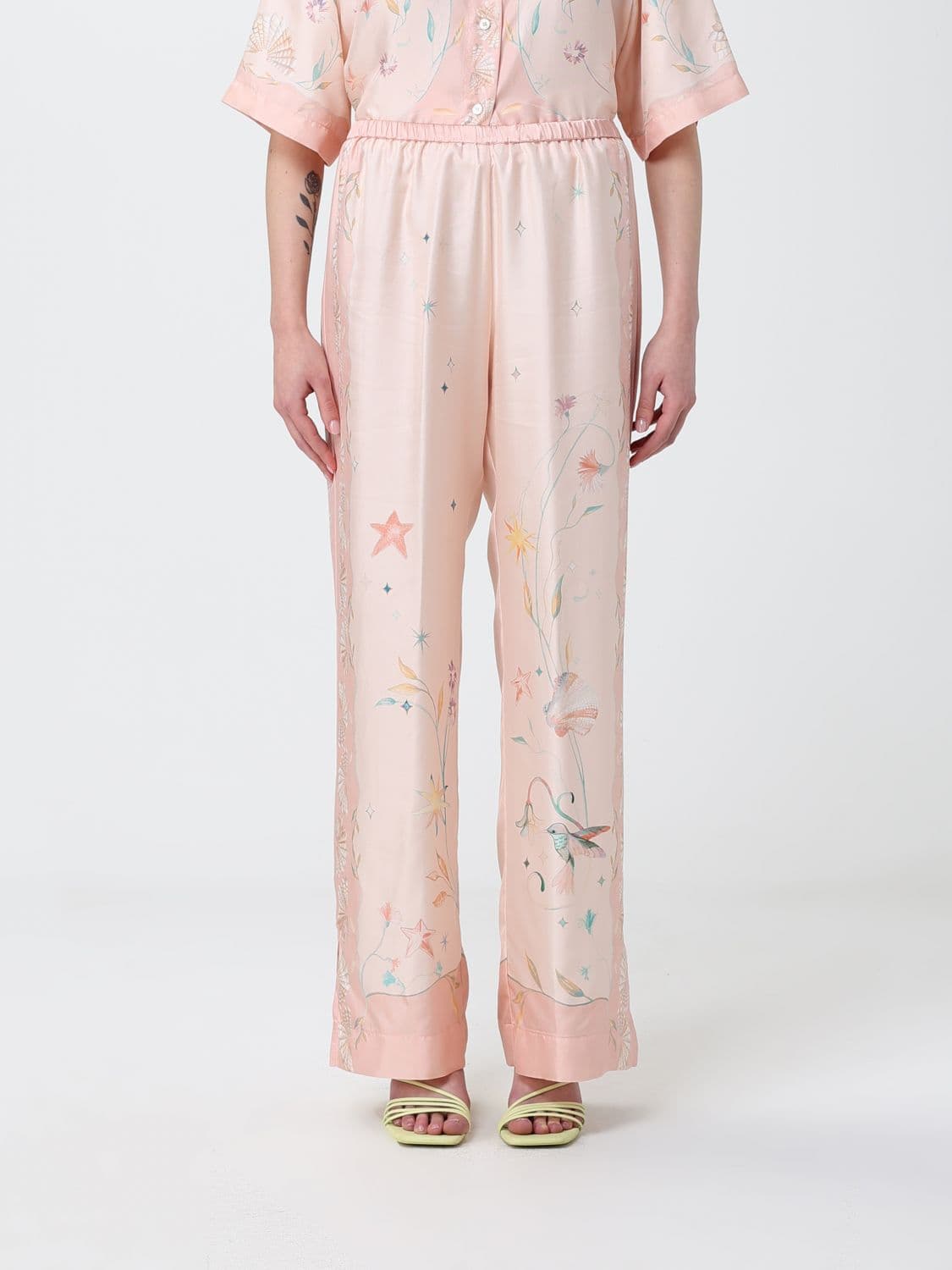 Forte Forte Silk Palazzo Trousers with Floral Print · 1