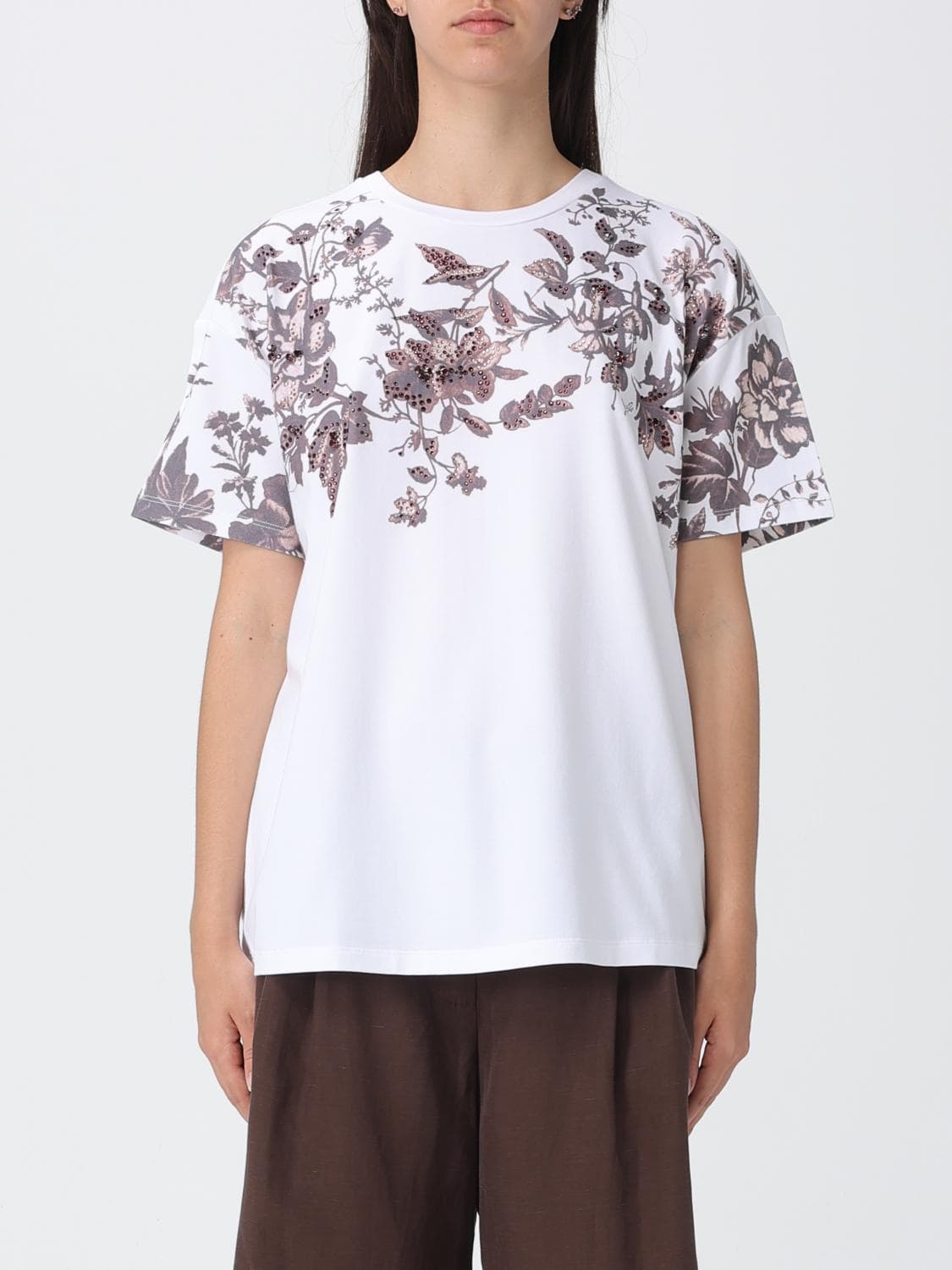 Liu Jo Floral Cotton T-shirt · 46