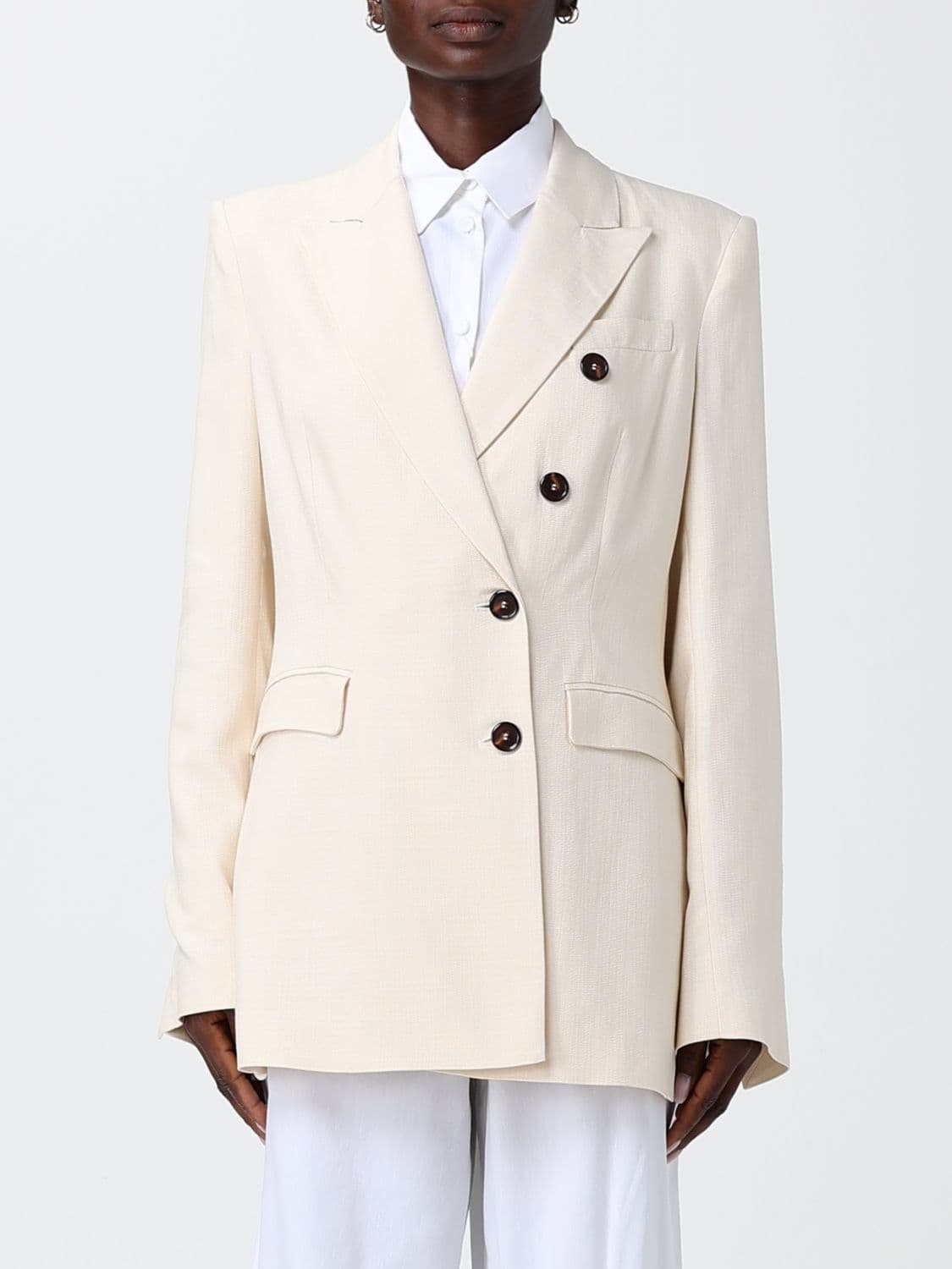 Pinko Double-Breasted Viscose Blazer · 42