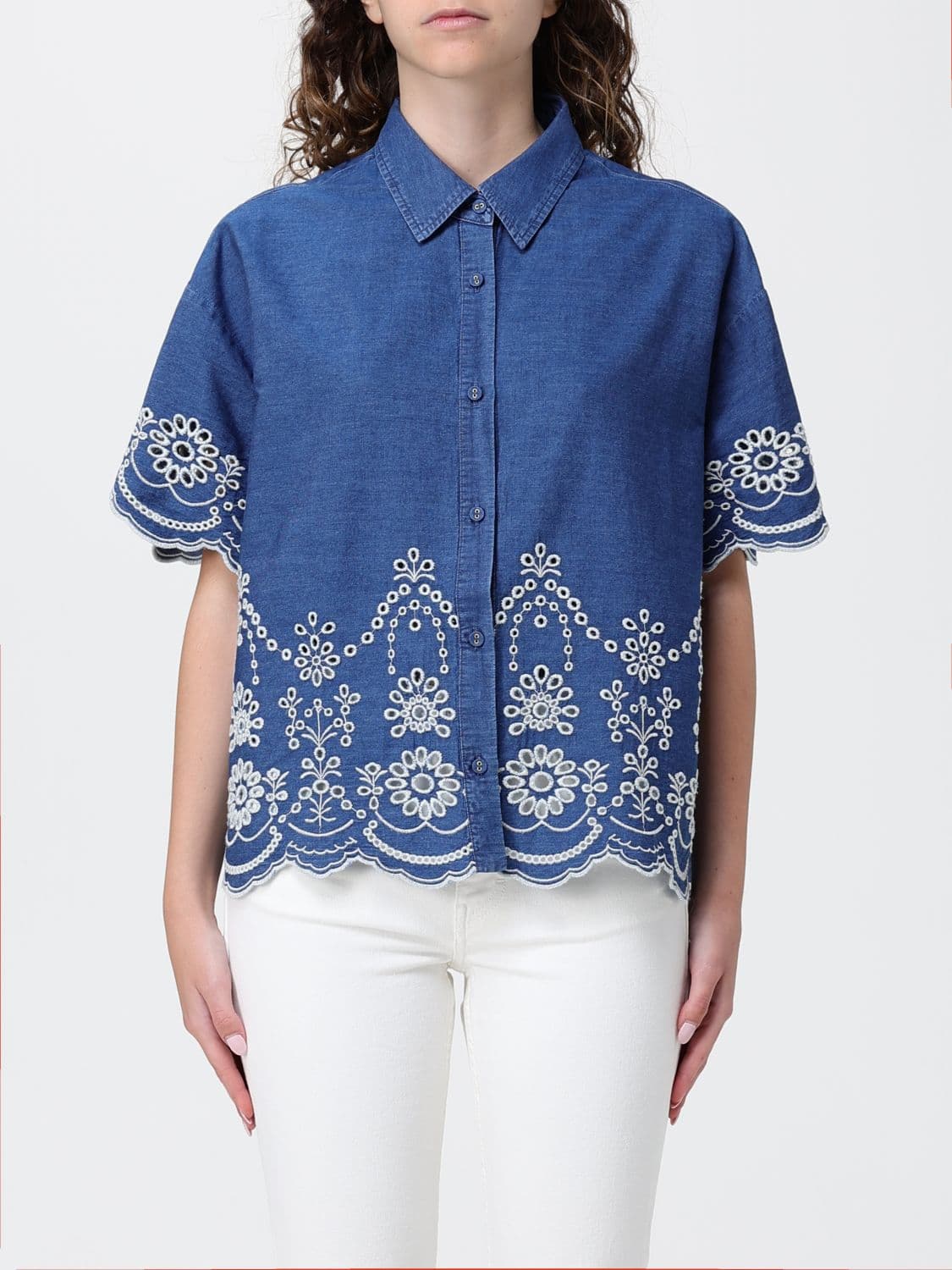 Mc2 Saint Barth Cotton Shirt with Embroidery