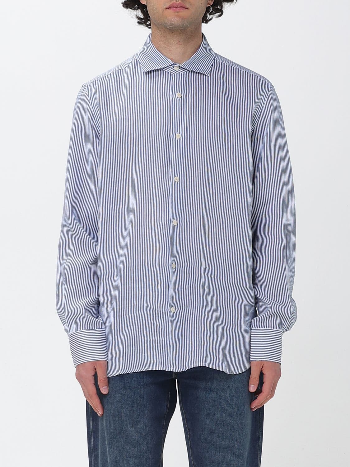 Mc2 Saint Barth Striped Linen Blend Shirt