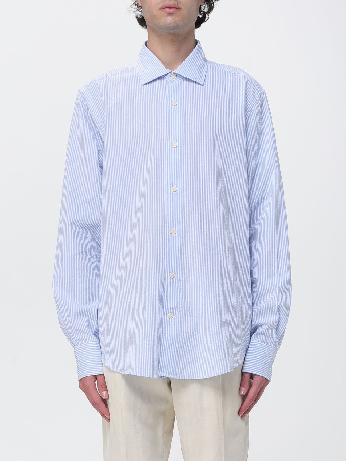 Mc2 Saint Barth Striped Linen Blend Shirt